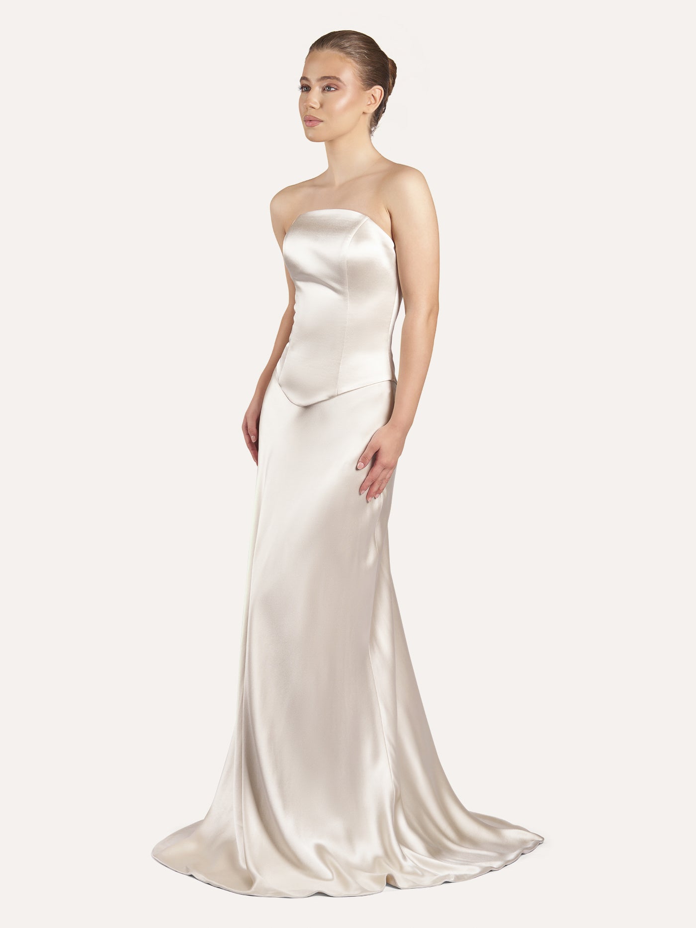 A-Shape Bias-Cut Long Silk Skirt