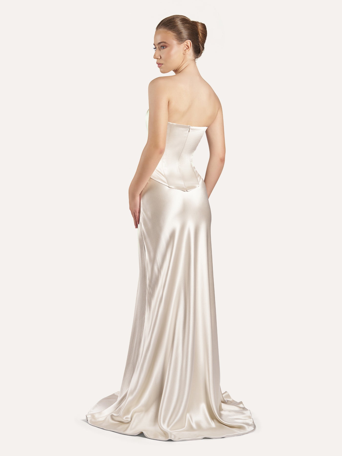 A-Line Bias-Cut Long Silk Skirt