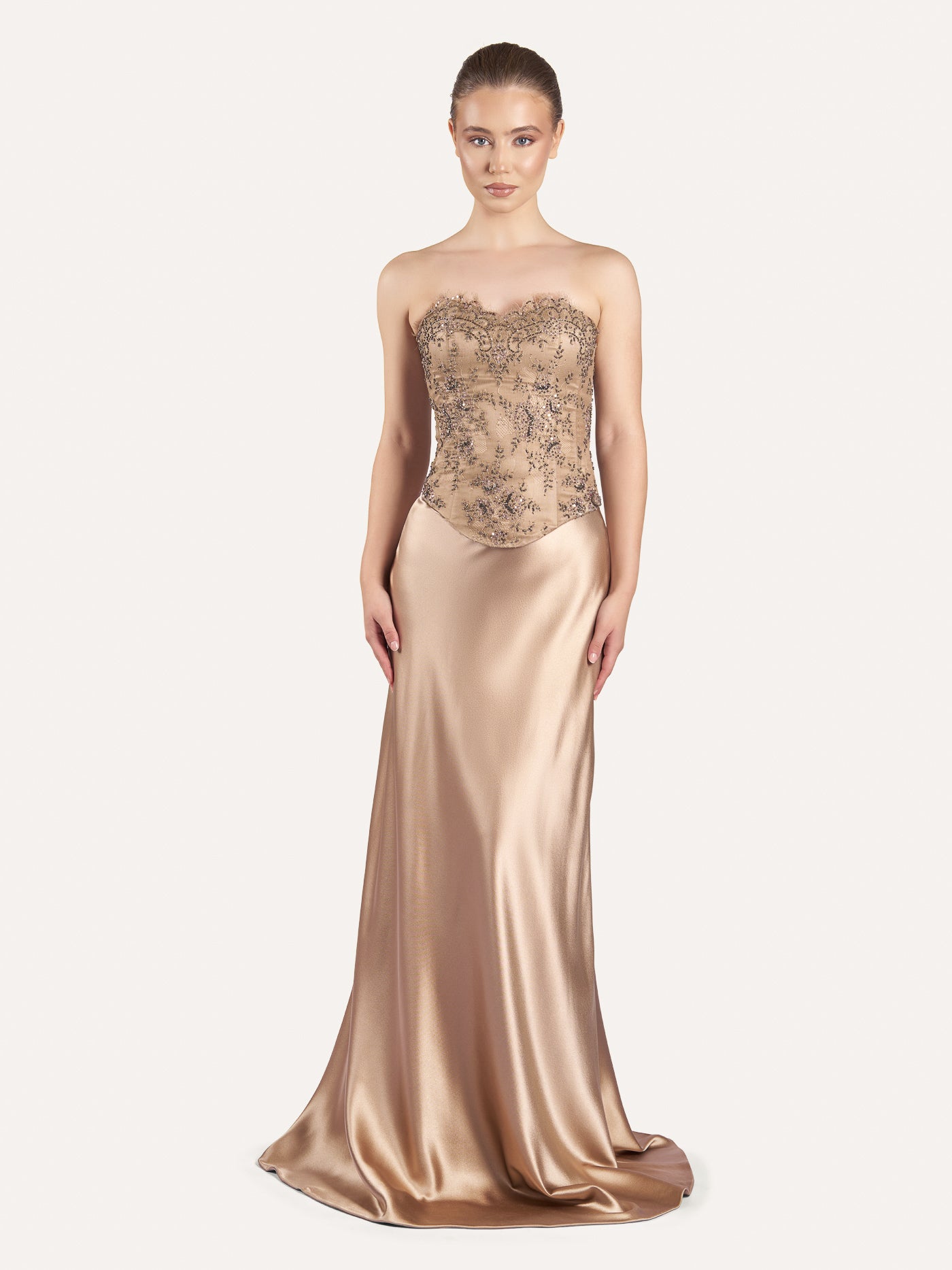 A-Shape Bias-Cut Long Silk Skirt