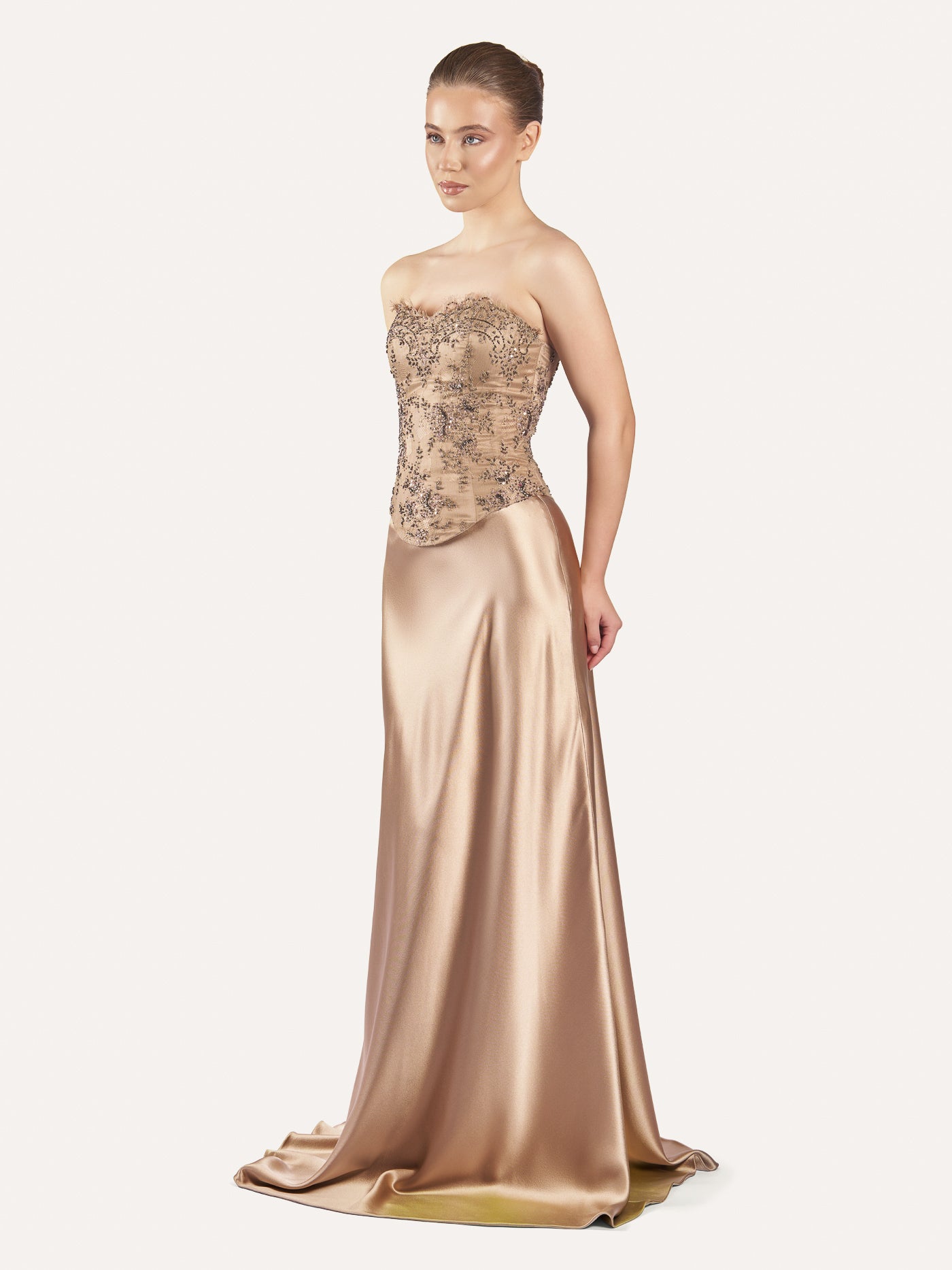 A-Shape Bias-Cut Long Silk Skirt