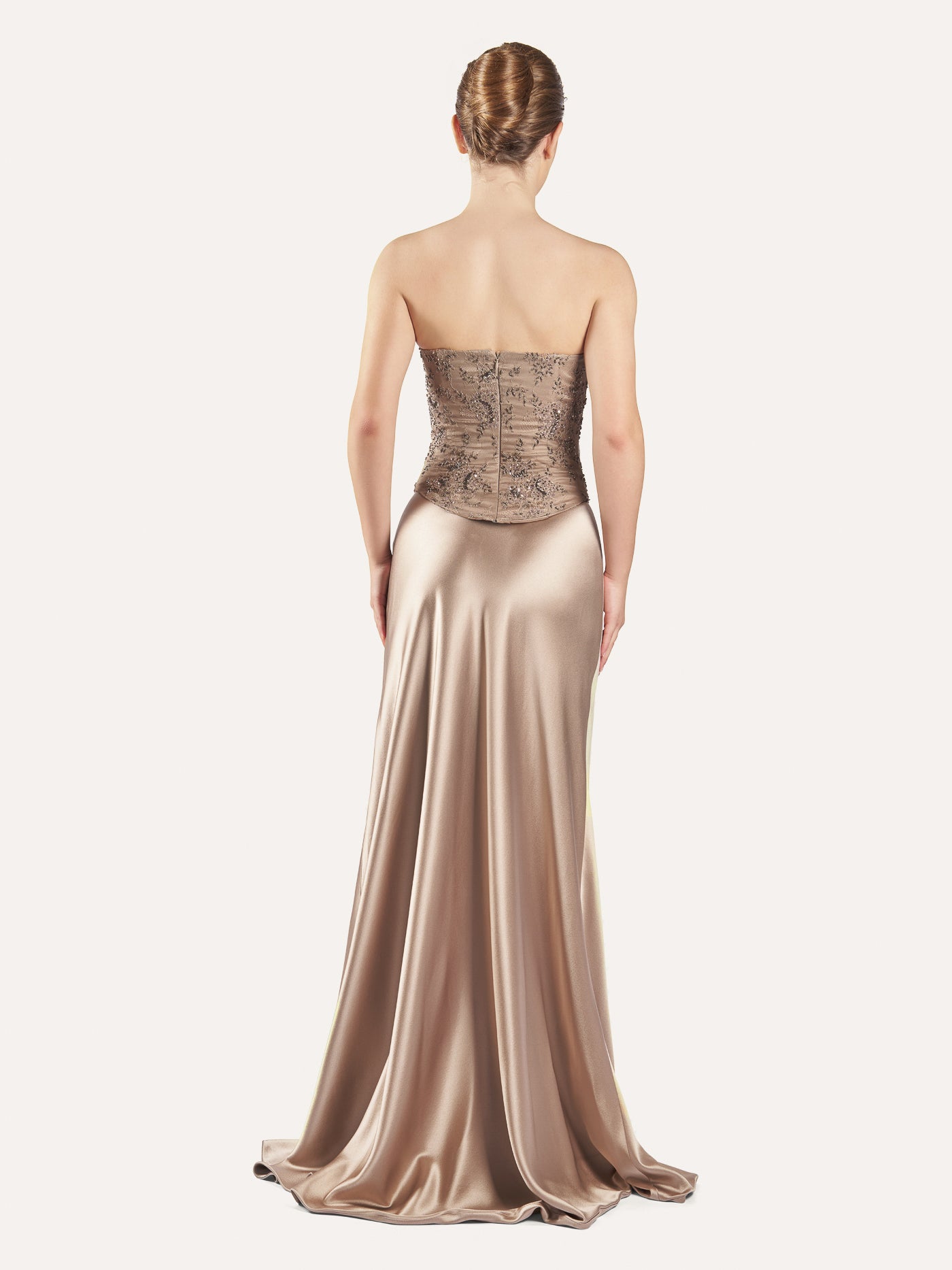 A-Line Bias-Cut Long Silk Skirt