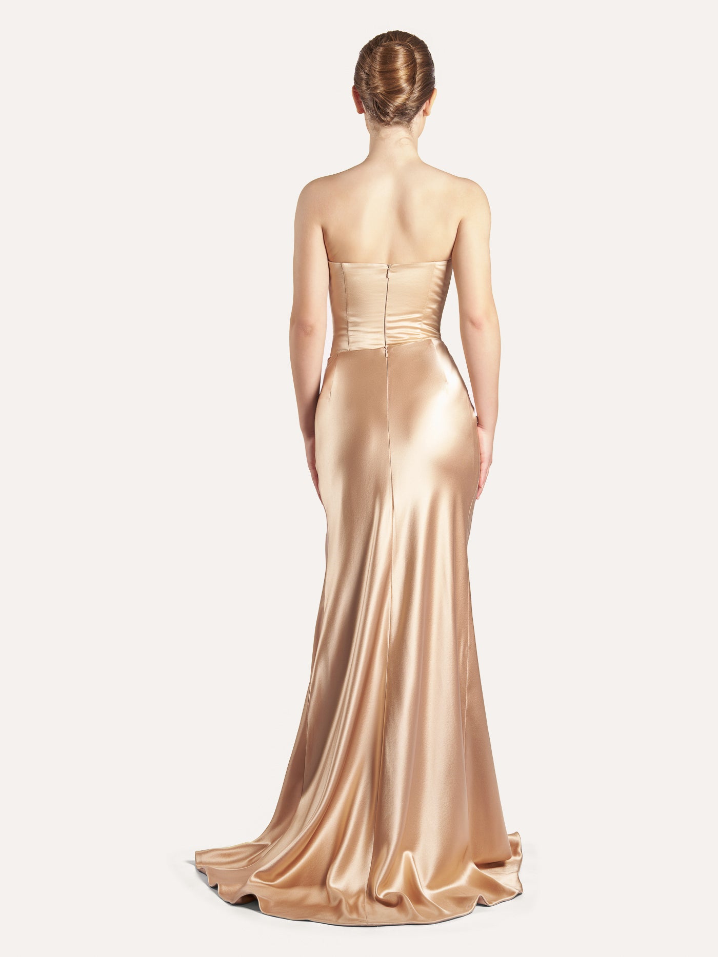 Draped Silk Long Skirt with Side Slit