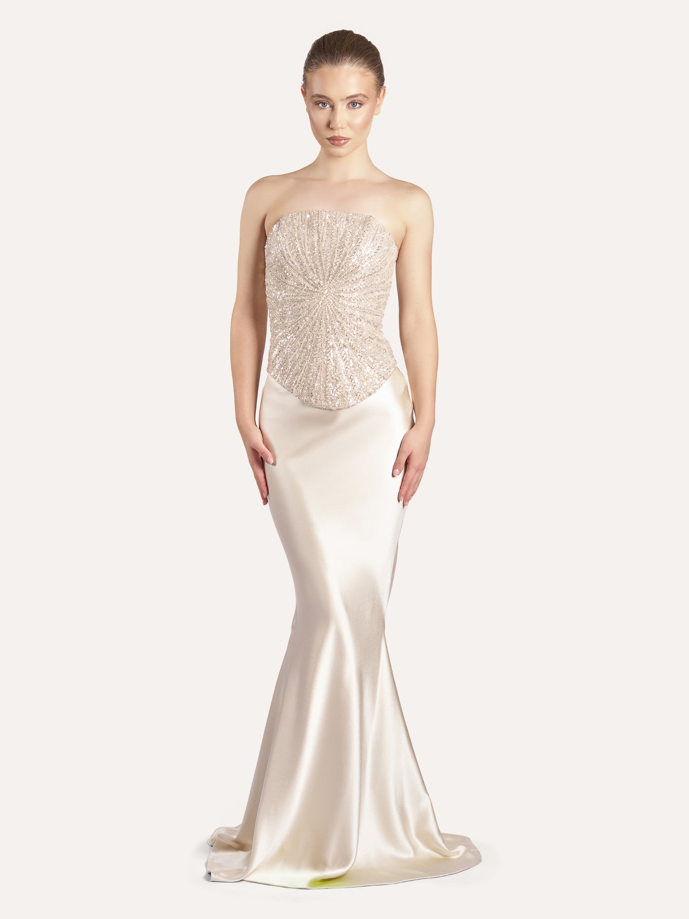 Sequined Round Silk Corset