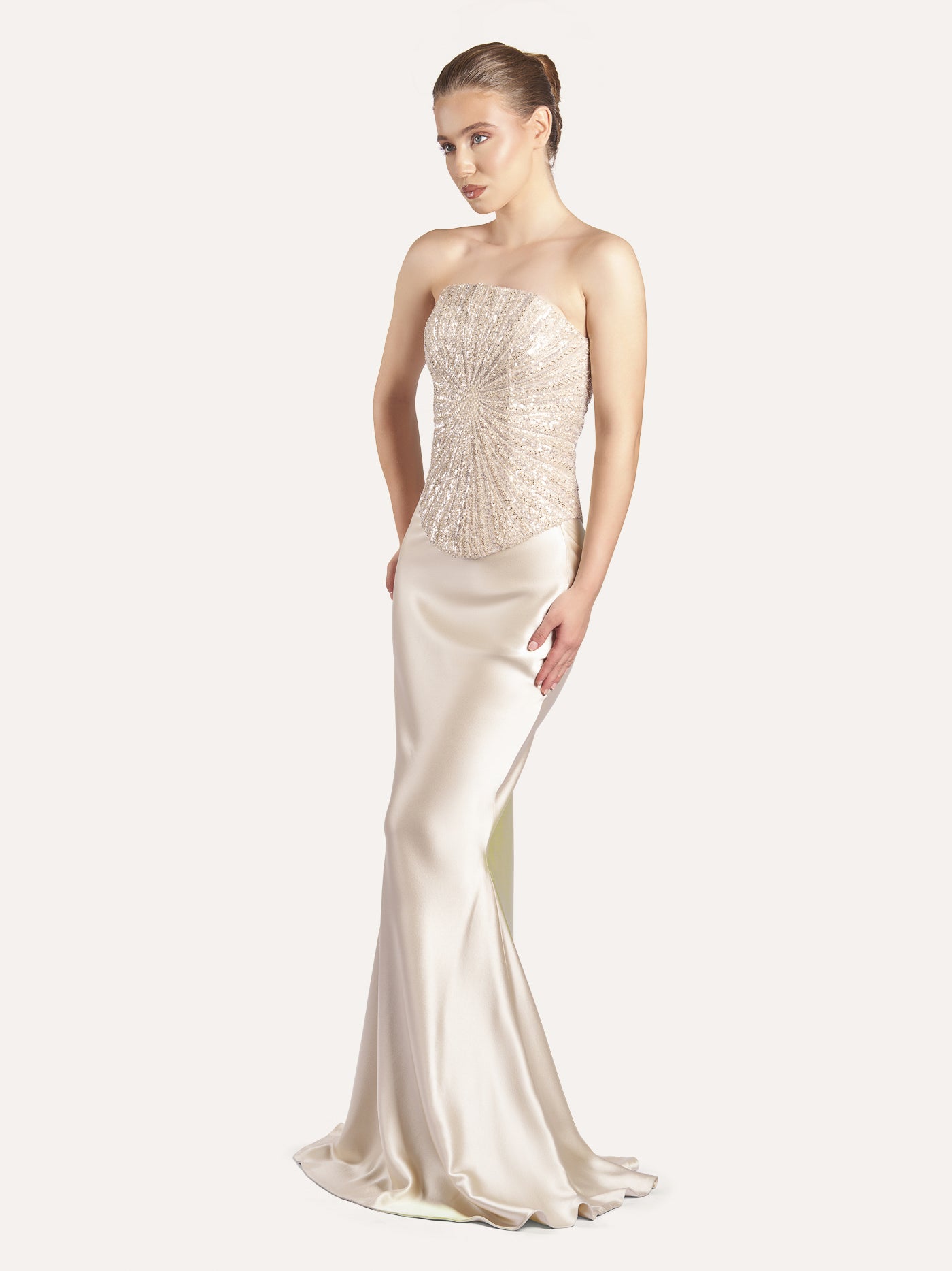 Sequined Round Silk Corset