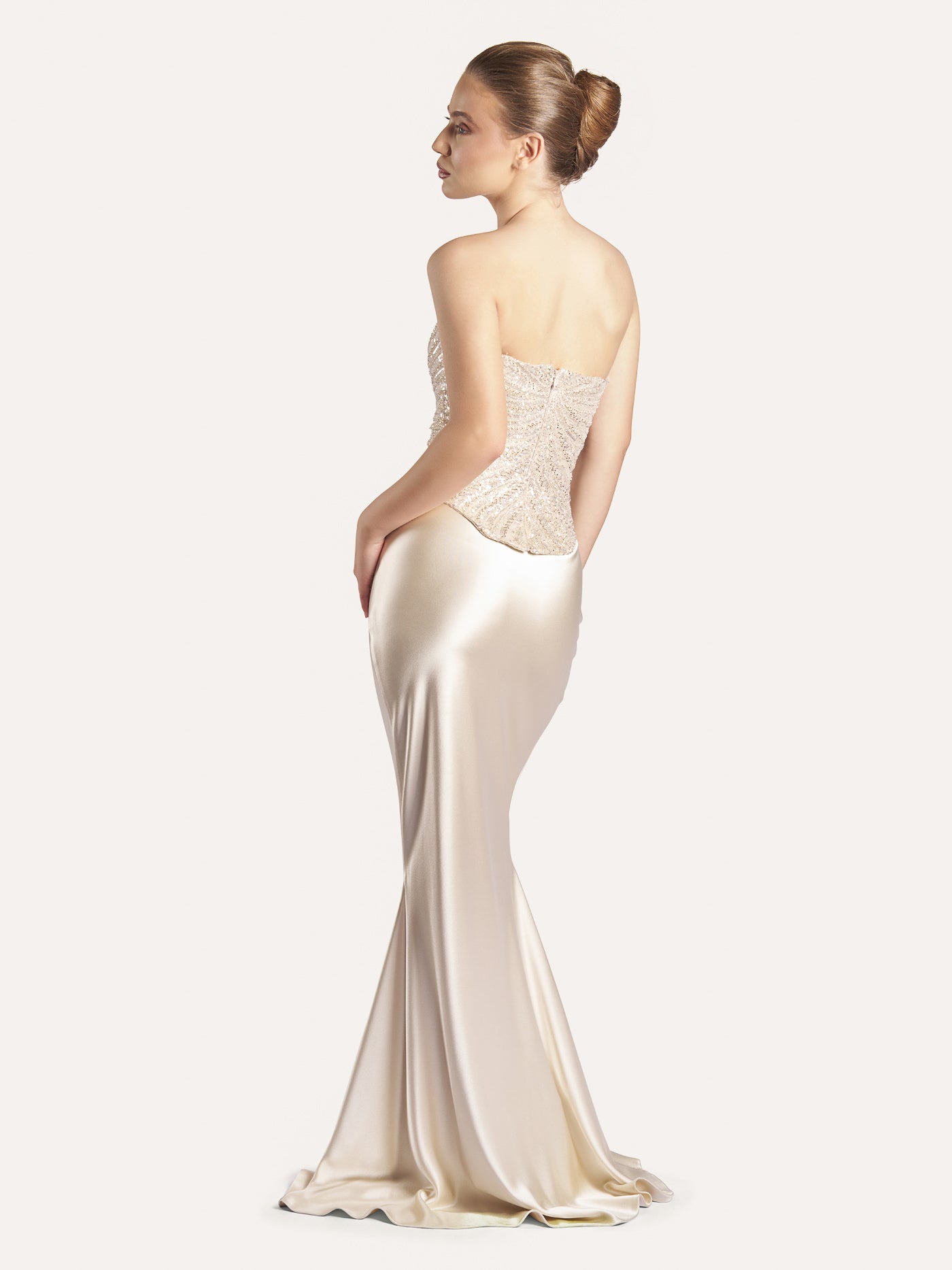 Embellished Round Silk Corset