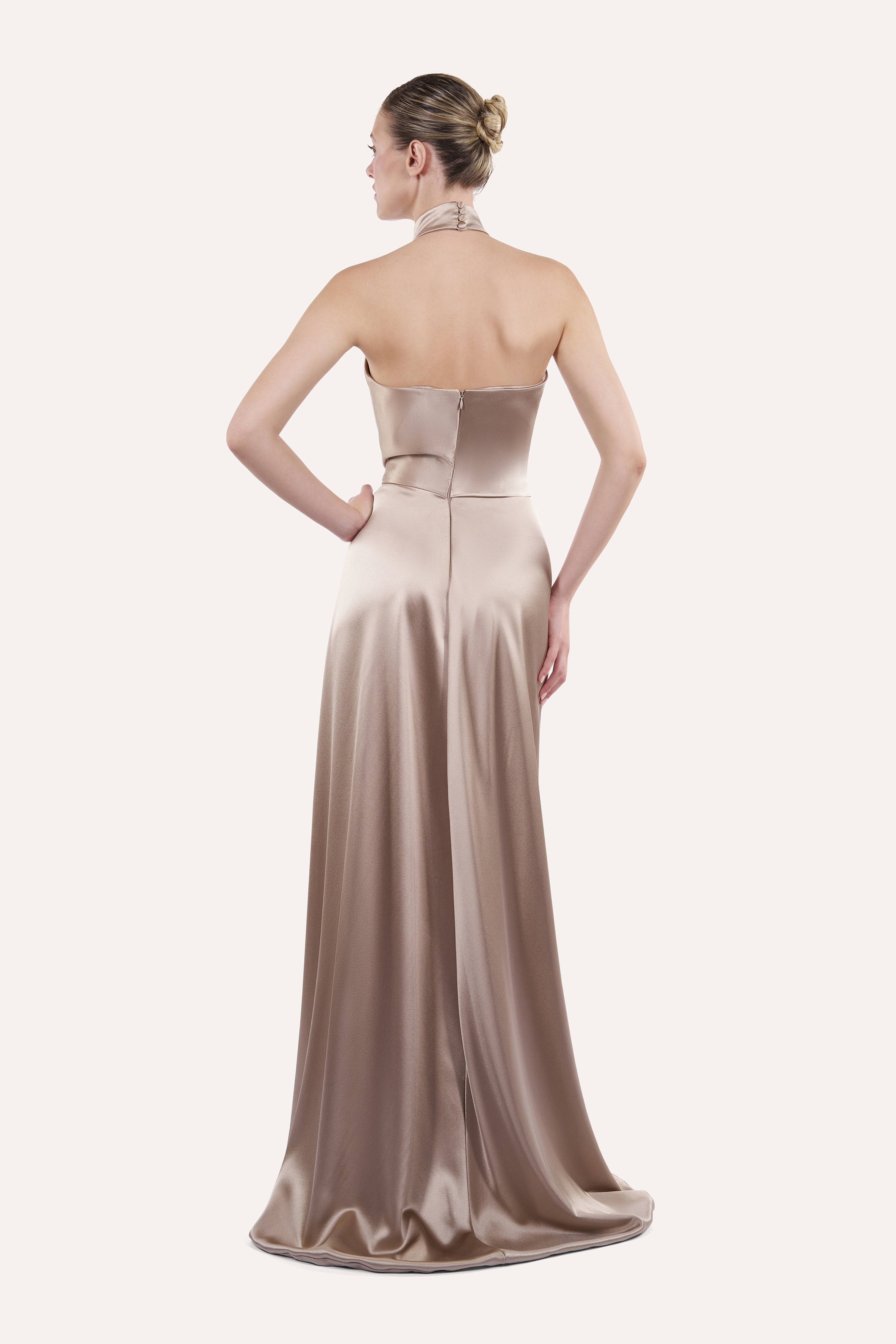 Draped halter dress