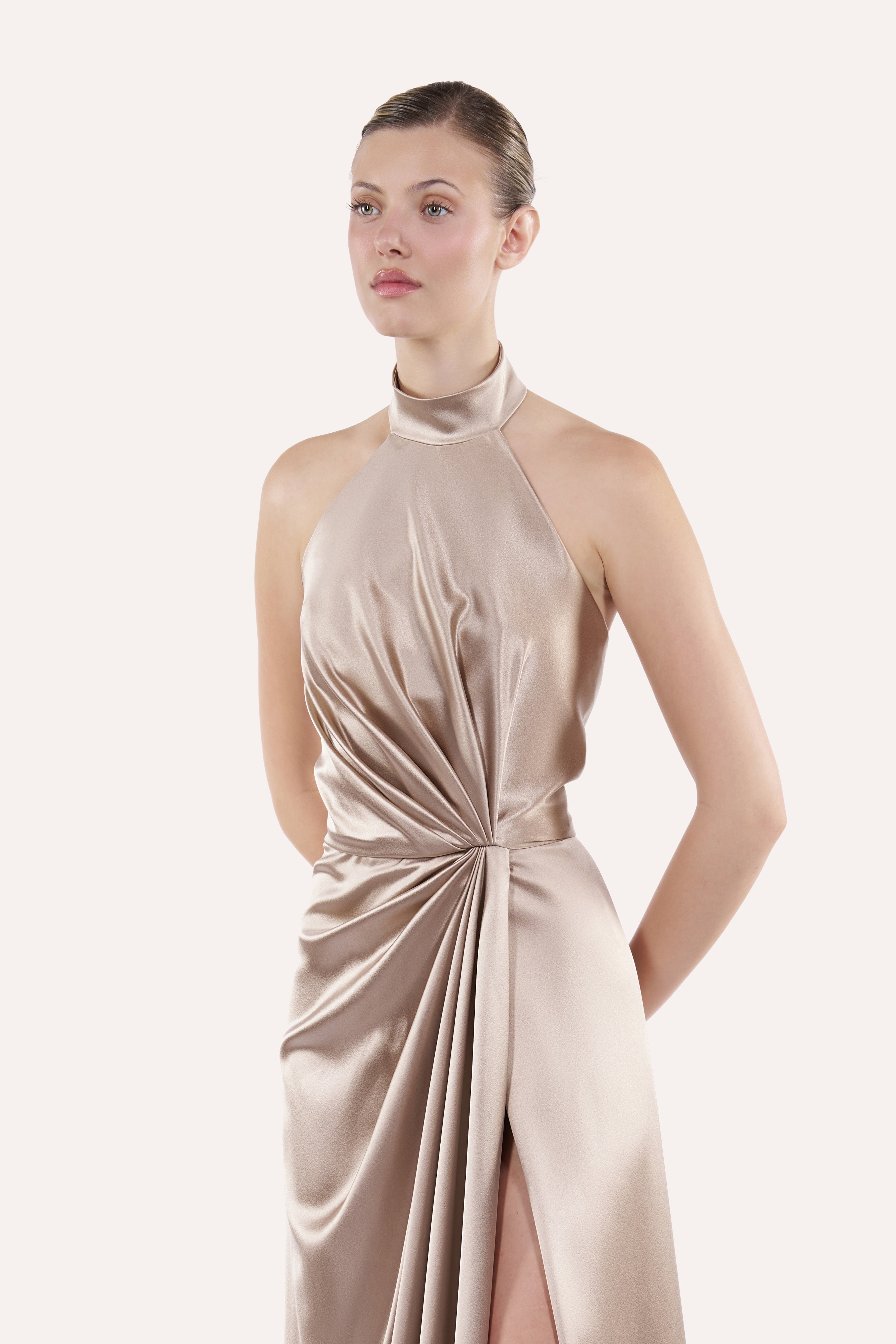 Draped halter dress