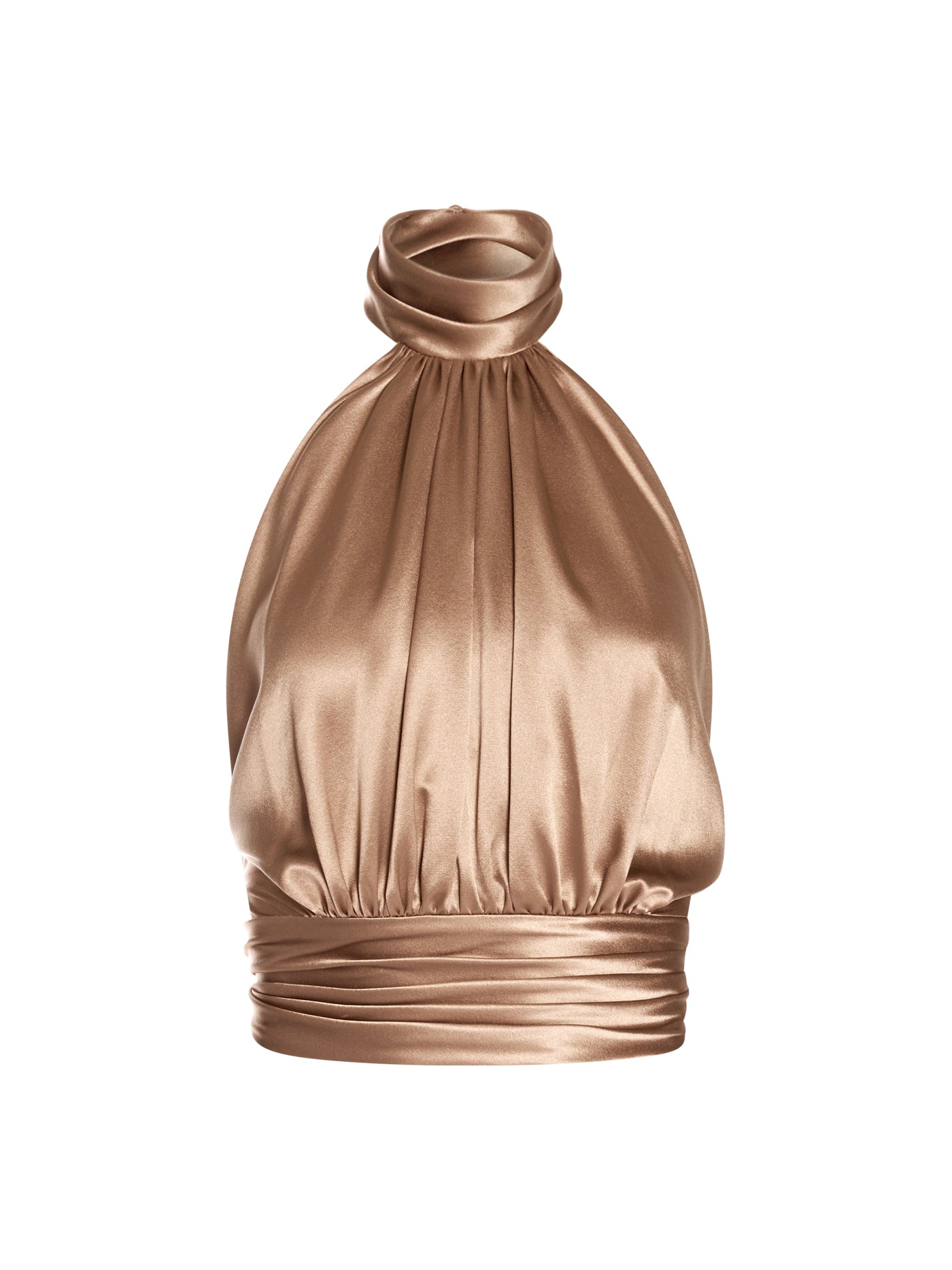 Draped Halter Silk Blouse