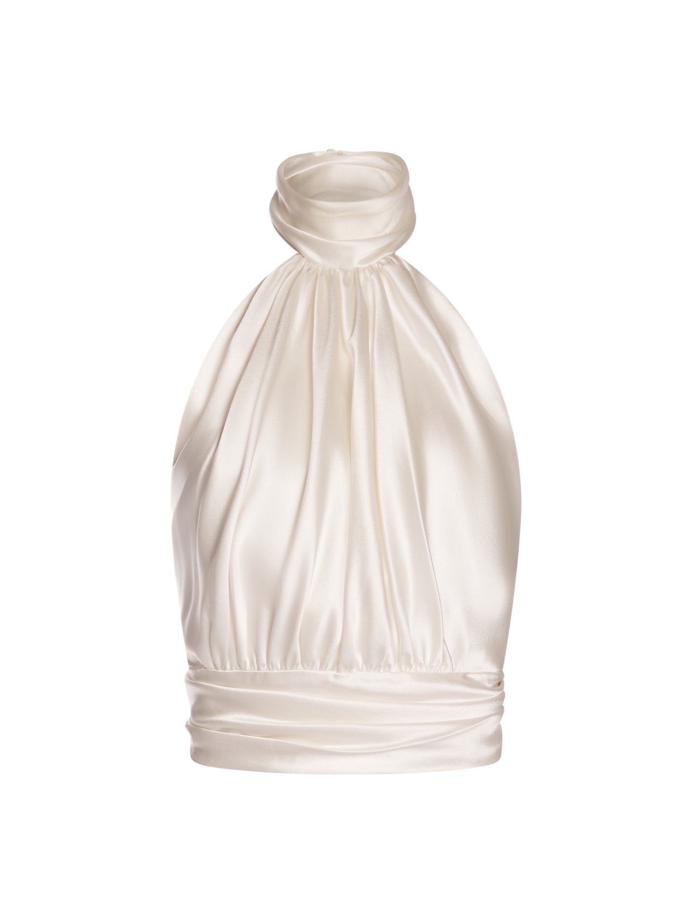 Draped Halter Silk Blouse