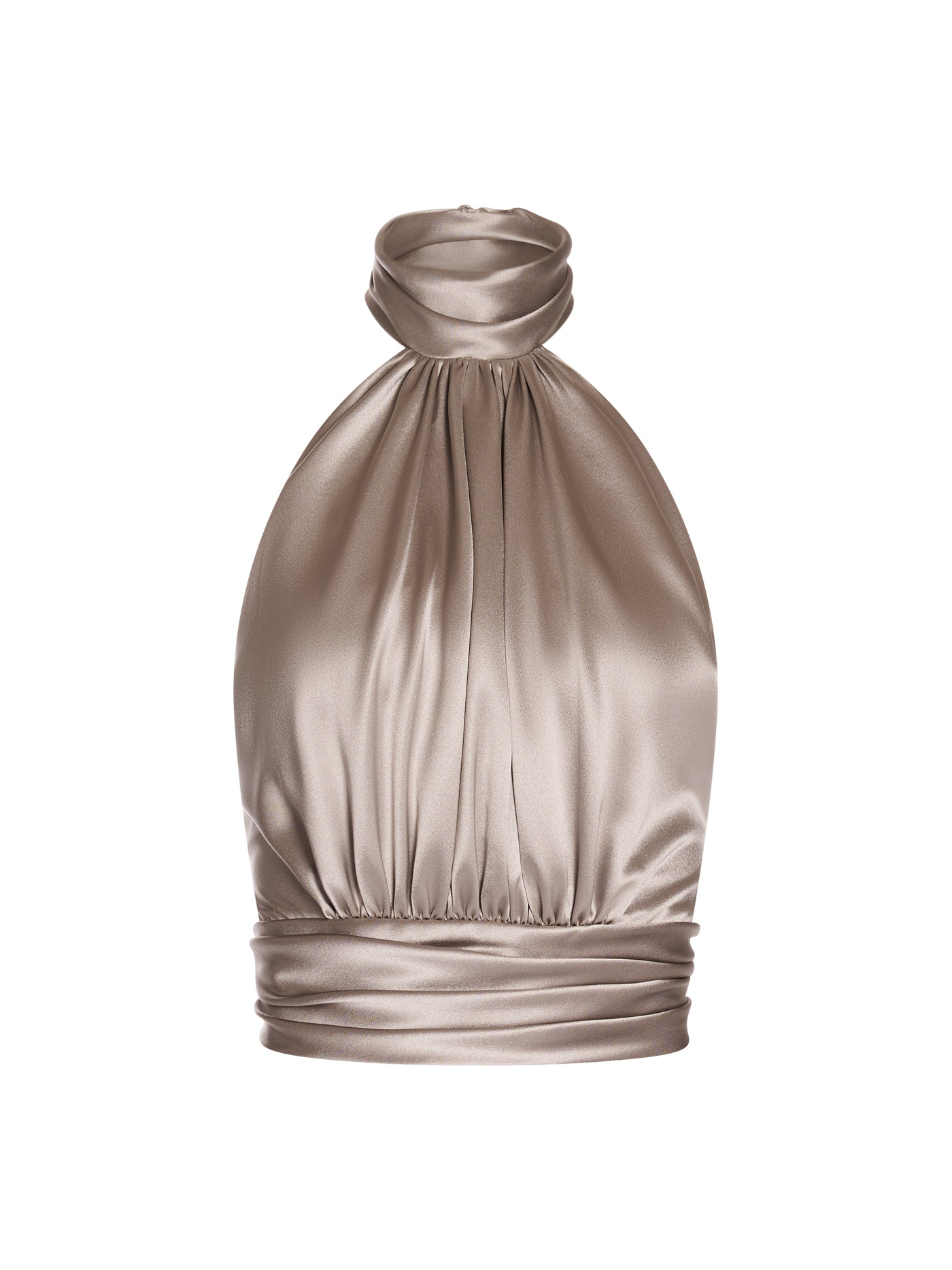 Draped Halter Silk Blouse