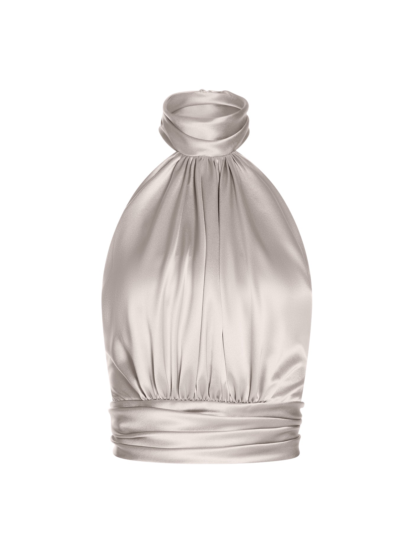 Draped Halter Silk Blouse