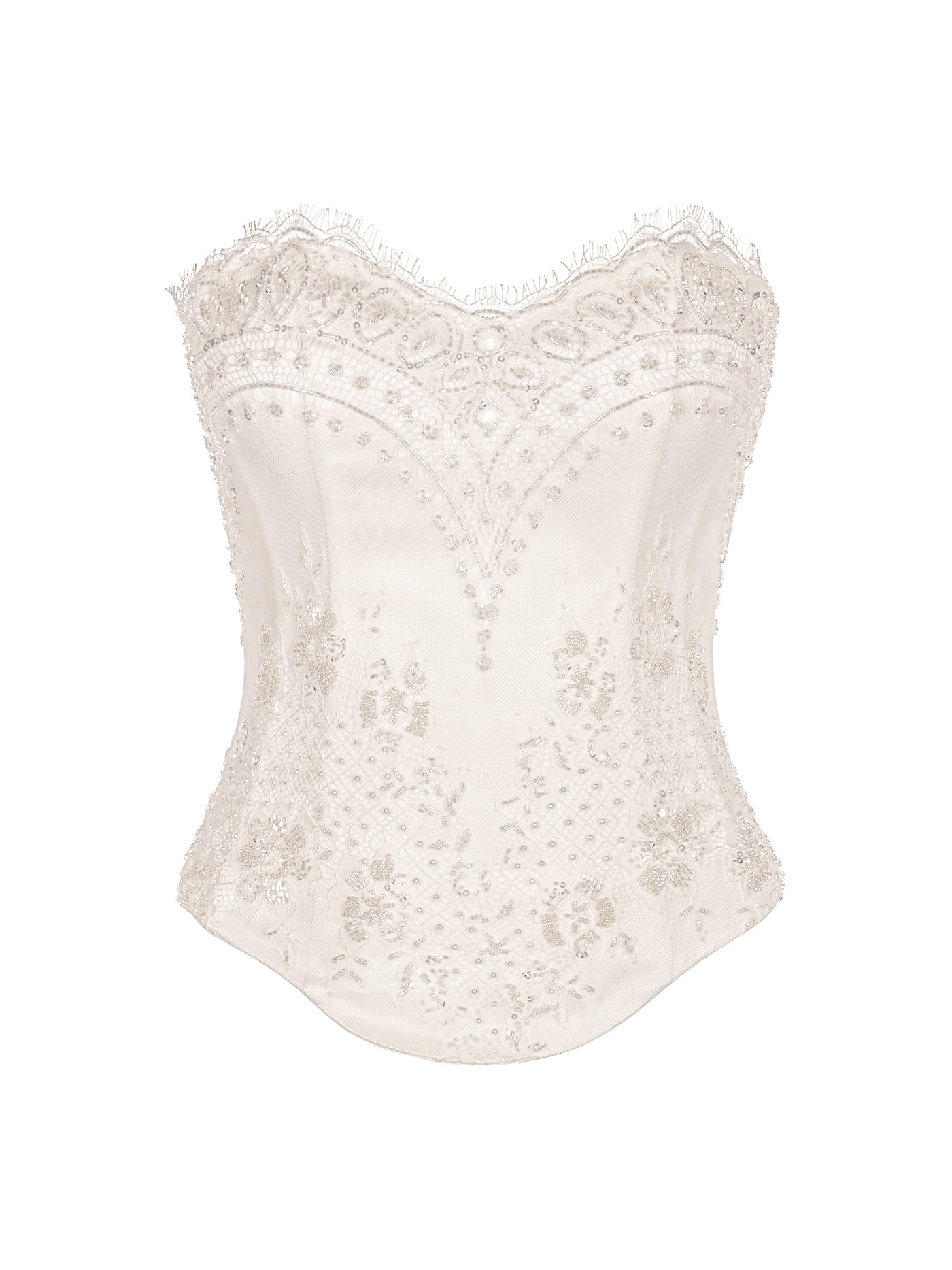 Embellished Lace Silk Corset