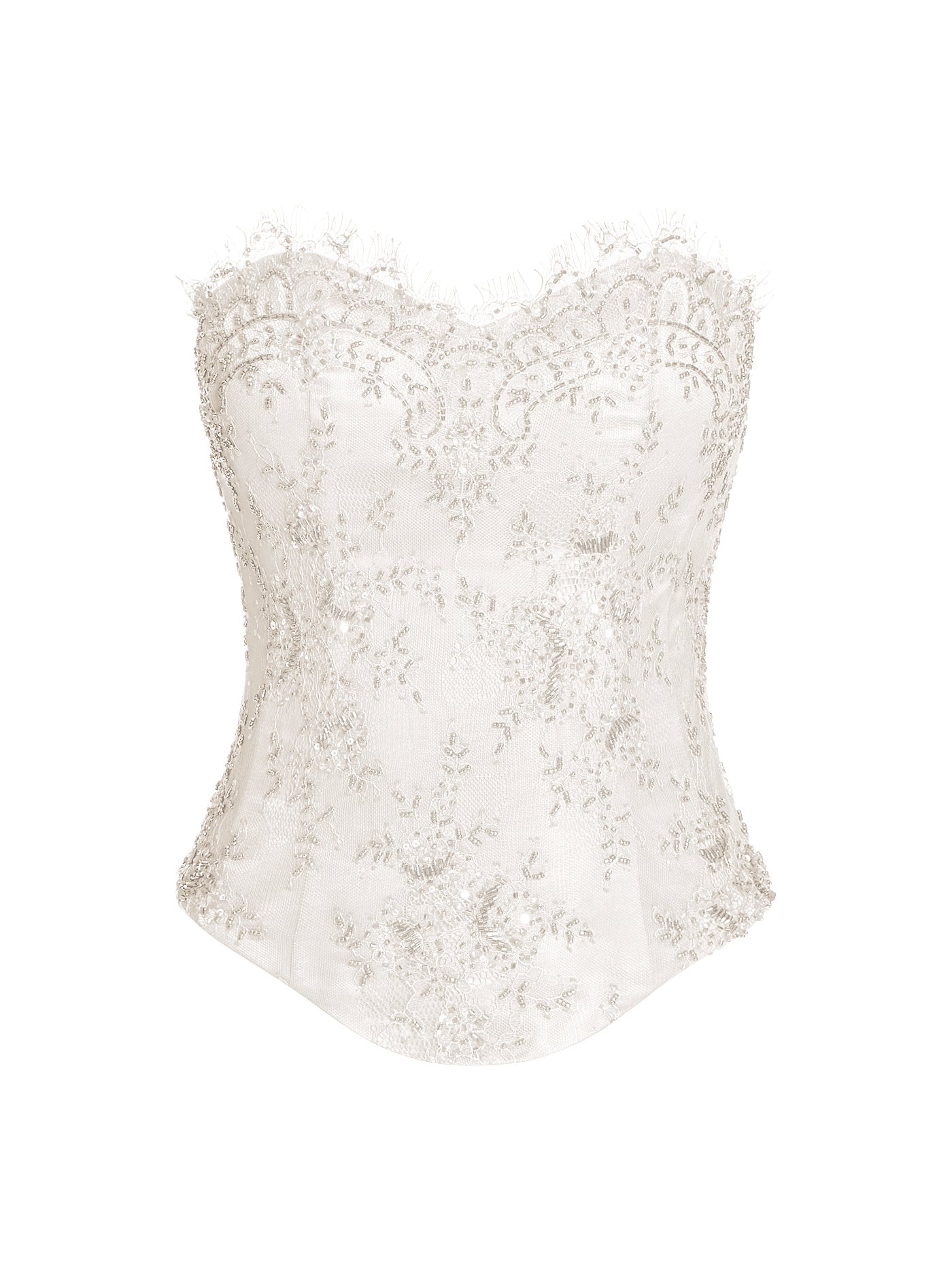 Embellished Lace Silk Corset