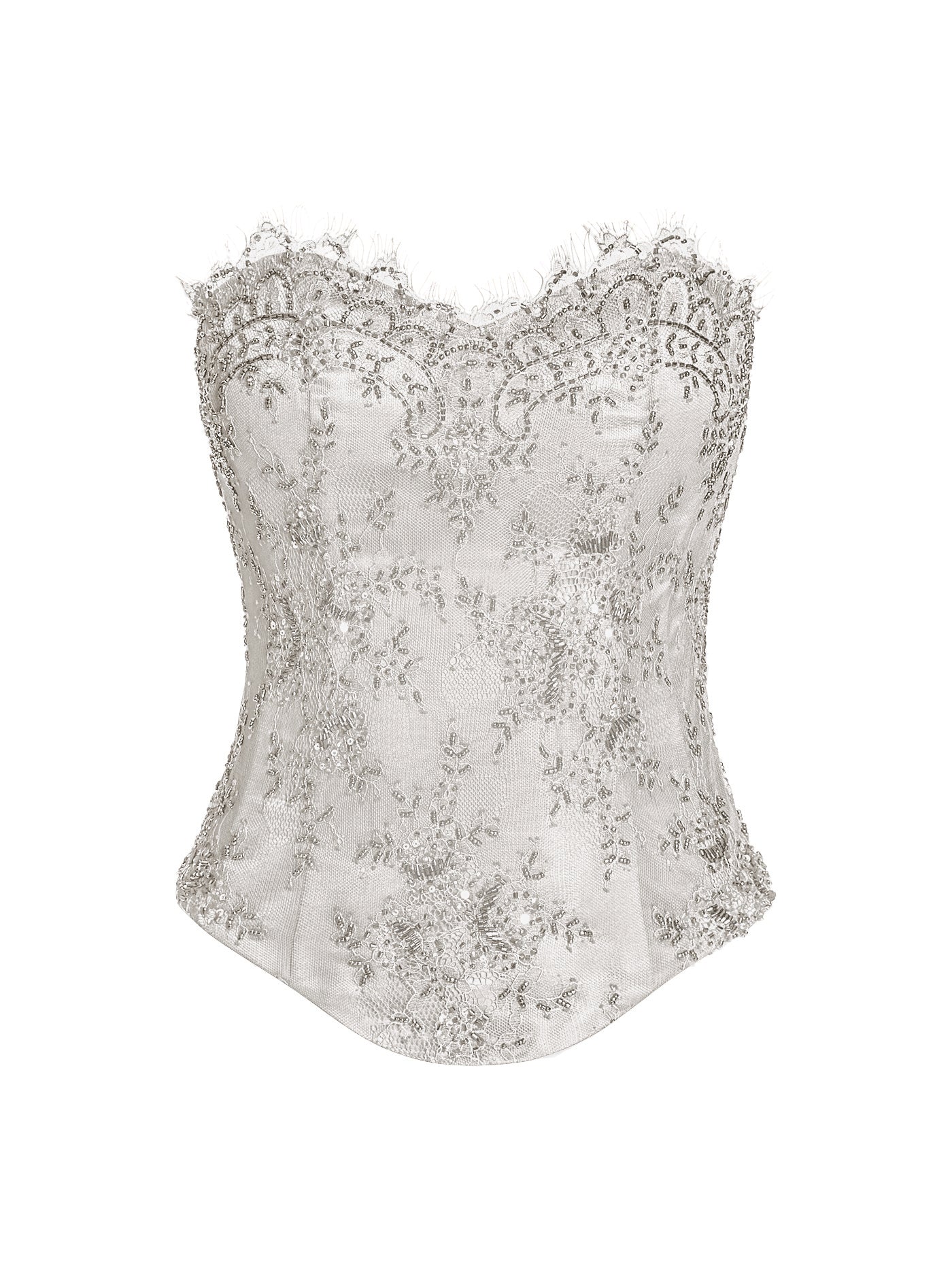 Embellished Lace Silk Corset
