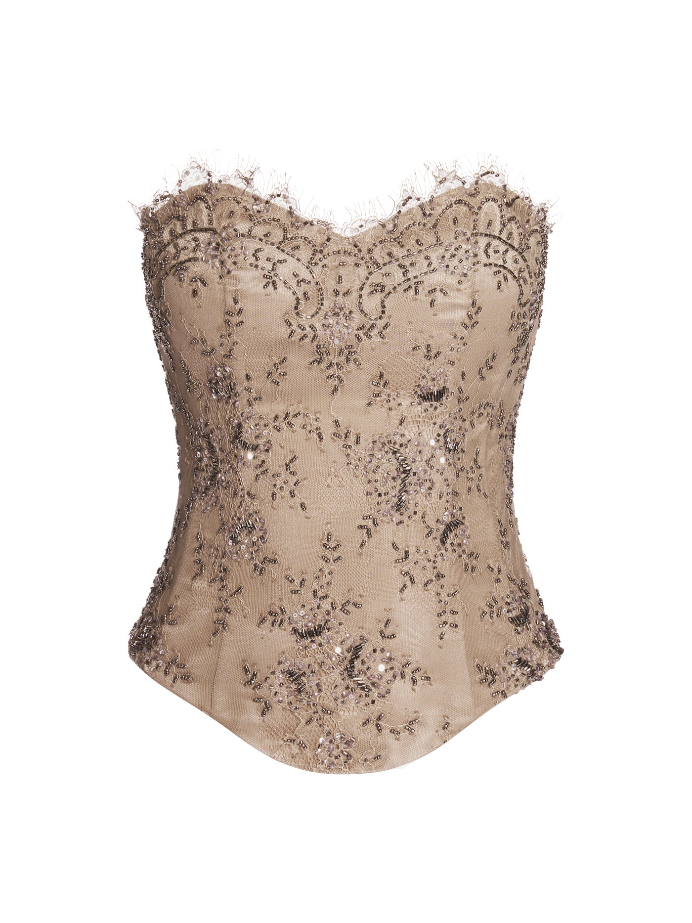 Lace Sweetheart Silk Corset