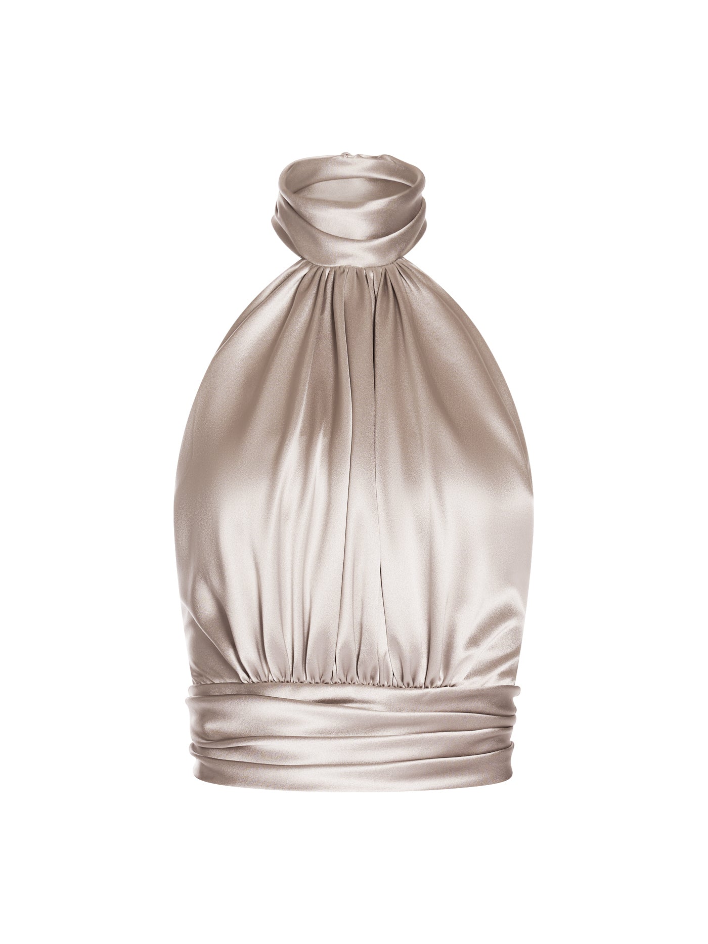 Draped Halter Silk Blouse