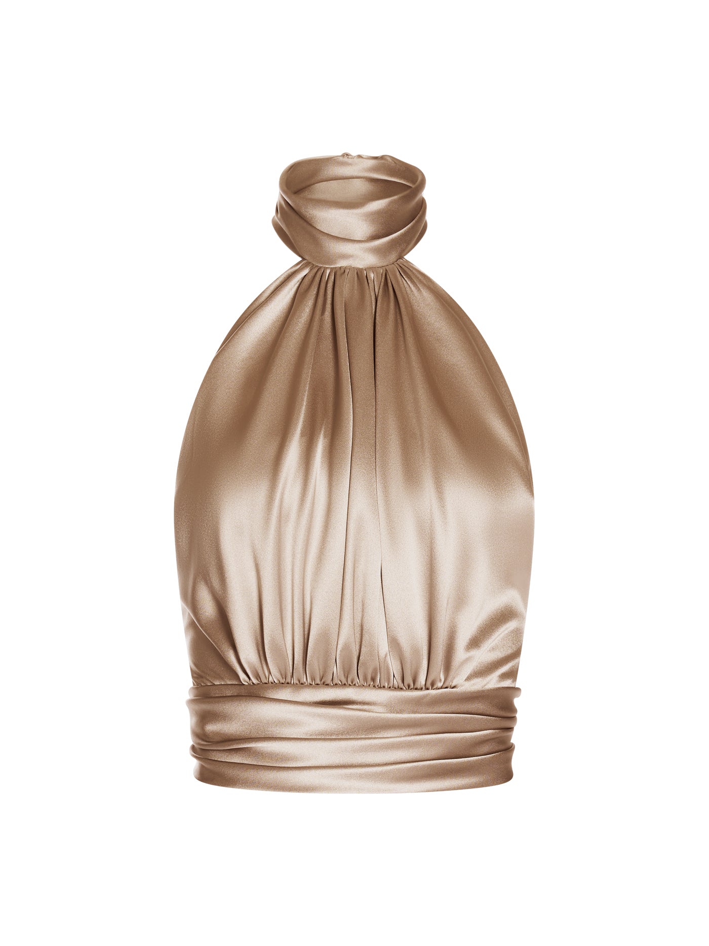 Draped Halter Silk Blouse