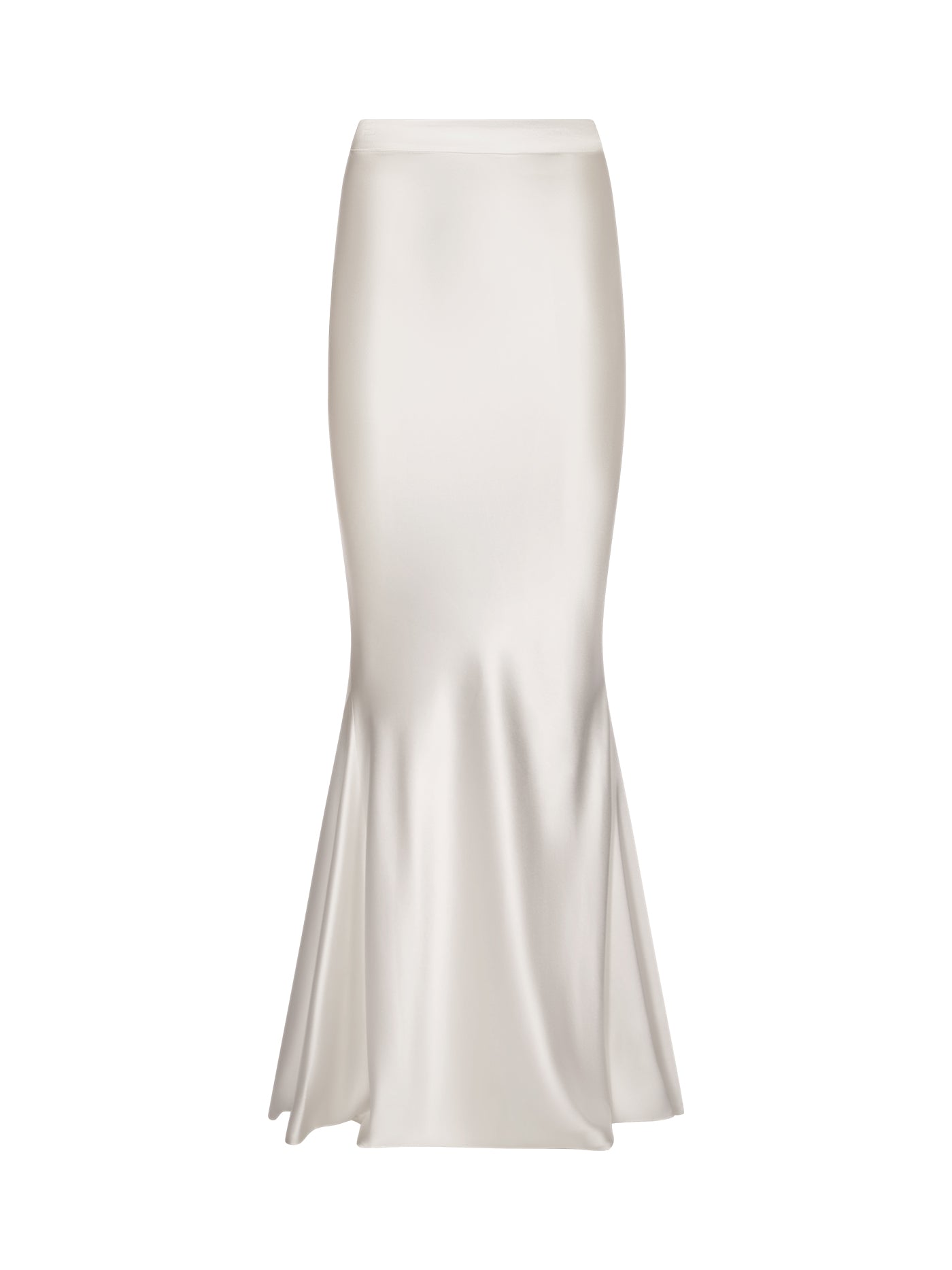 Long Bias-Cut Silk Skirt with Flared Back