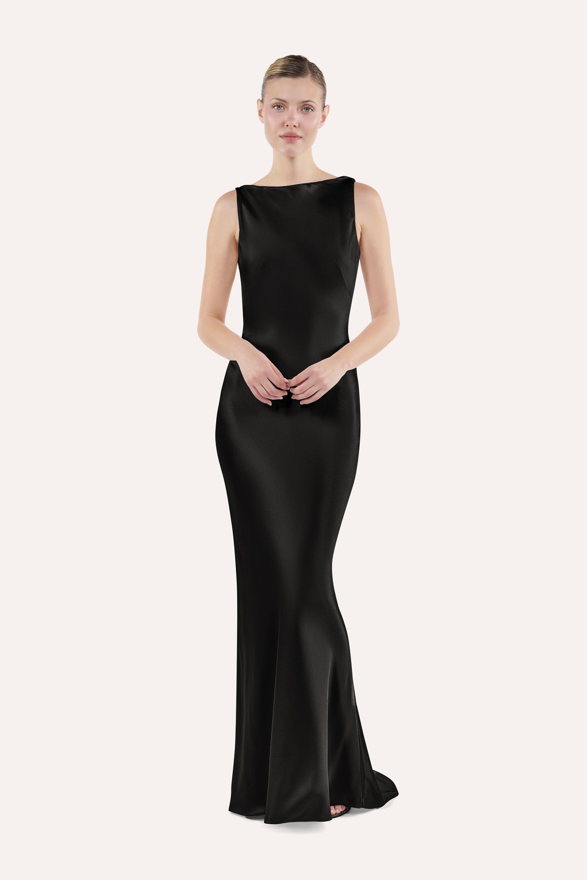 Cowl-back slip dress