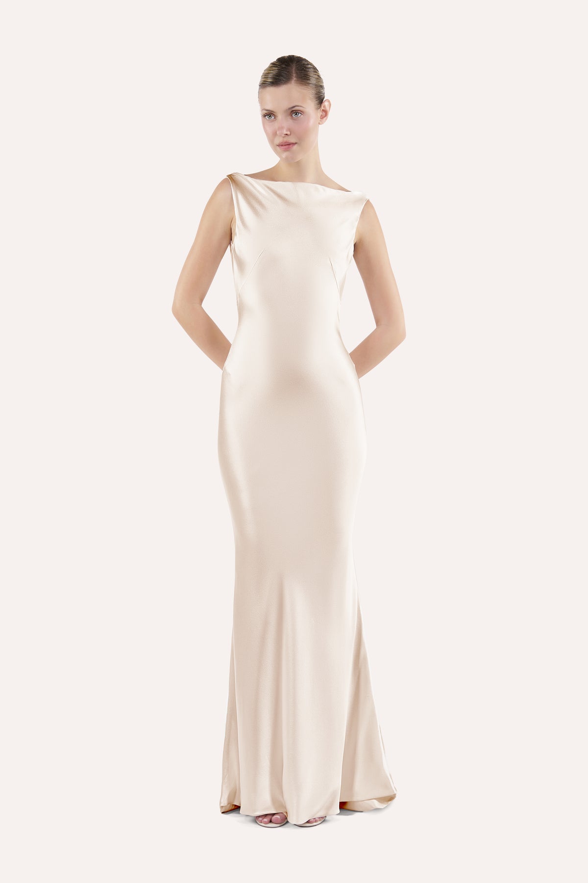 Cowl-back slip dress