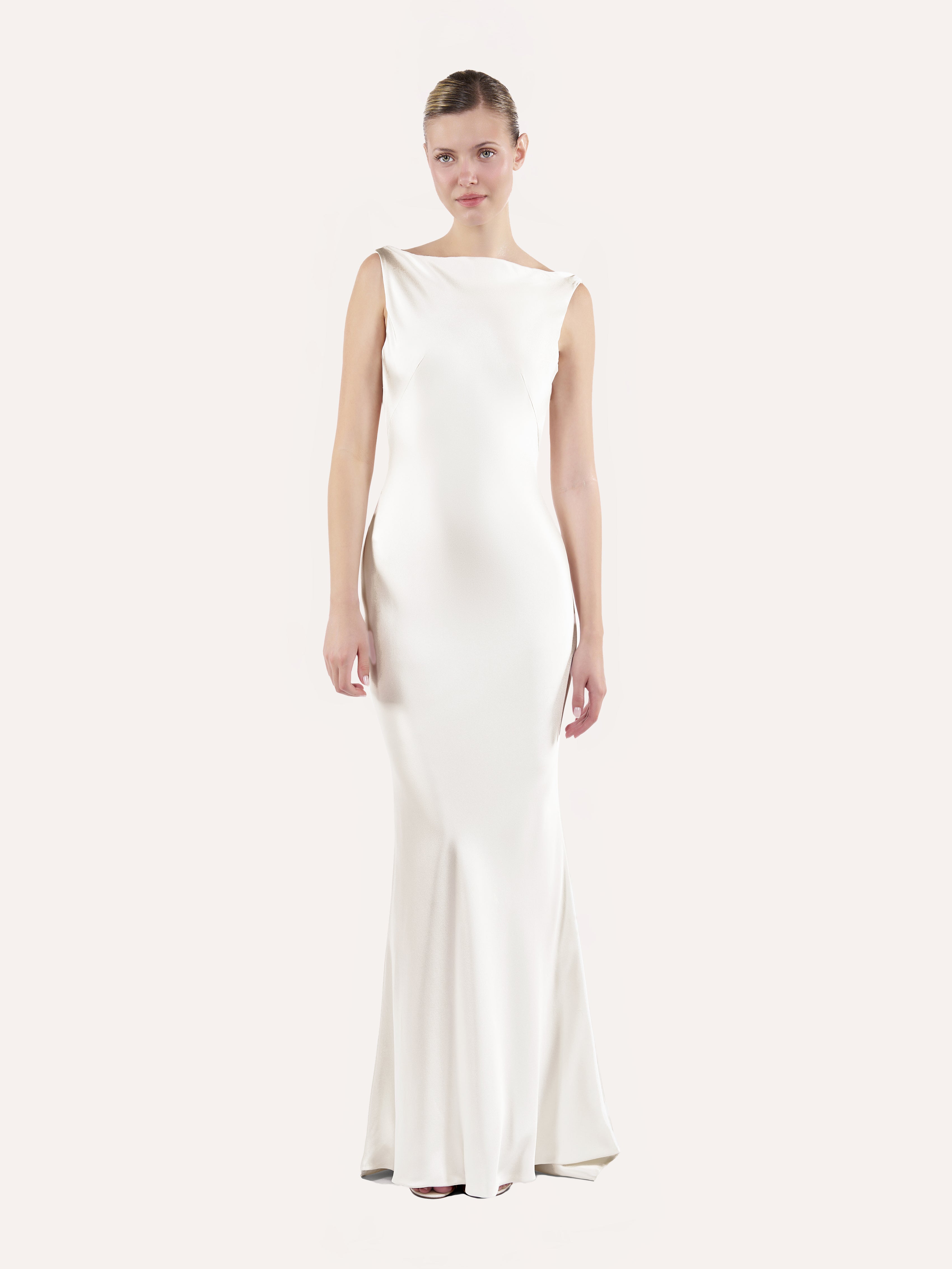 Cowl-back slip dress