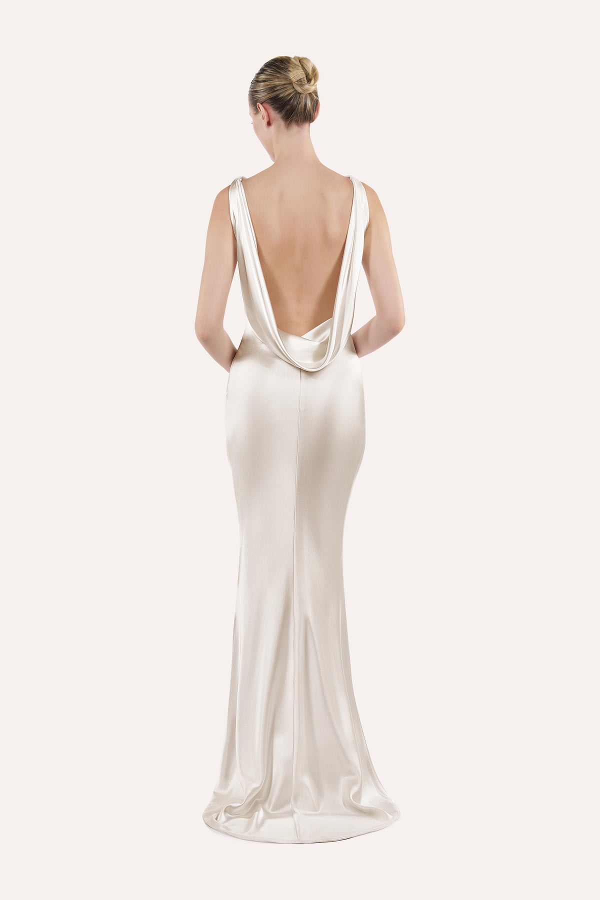 Cowl-back slip dress