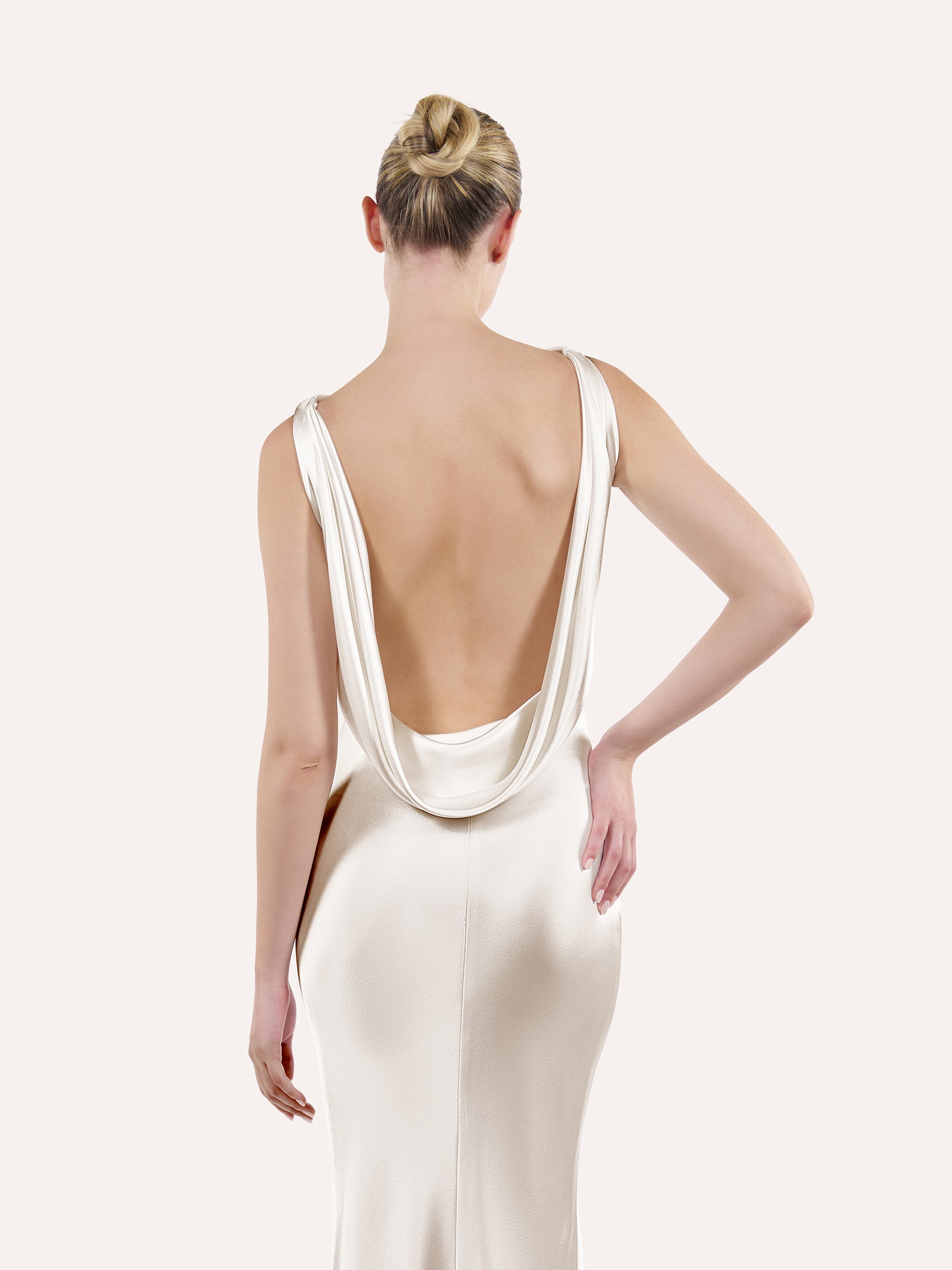 Cowl-back slip dress