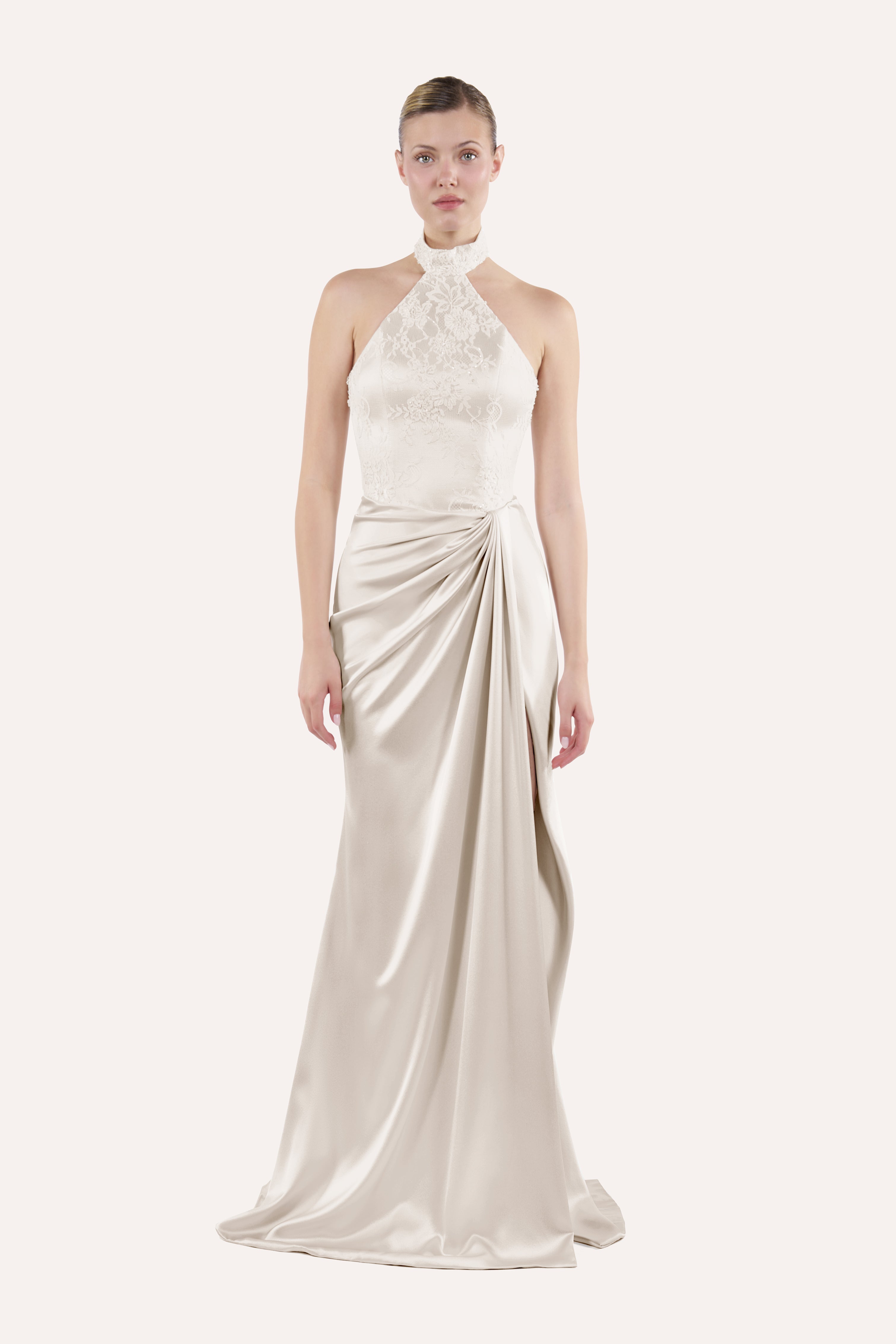 Halter draped dress