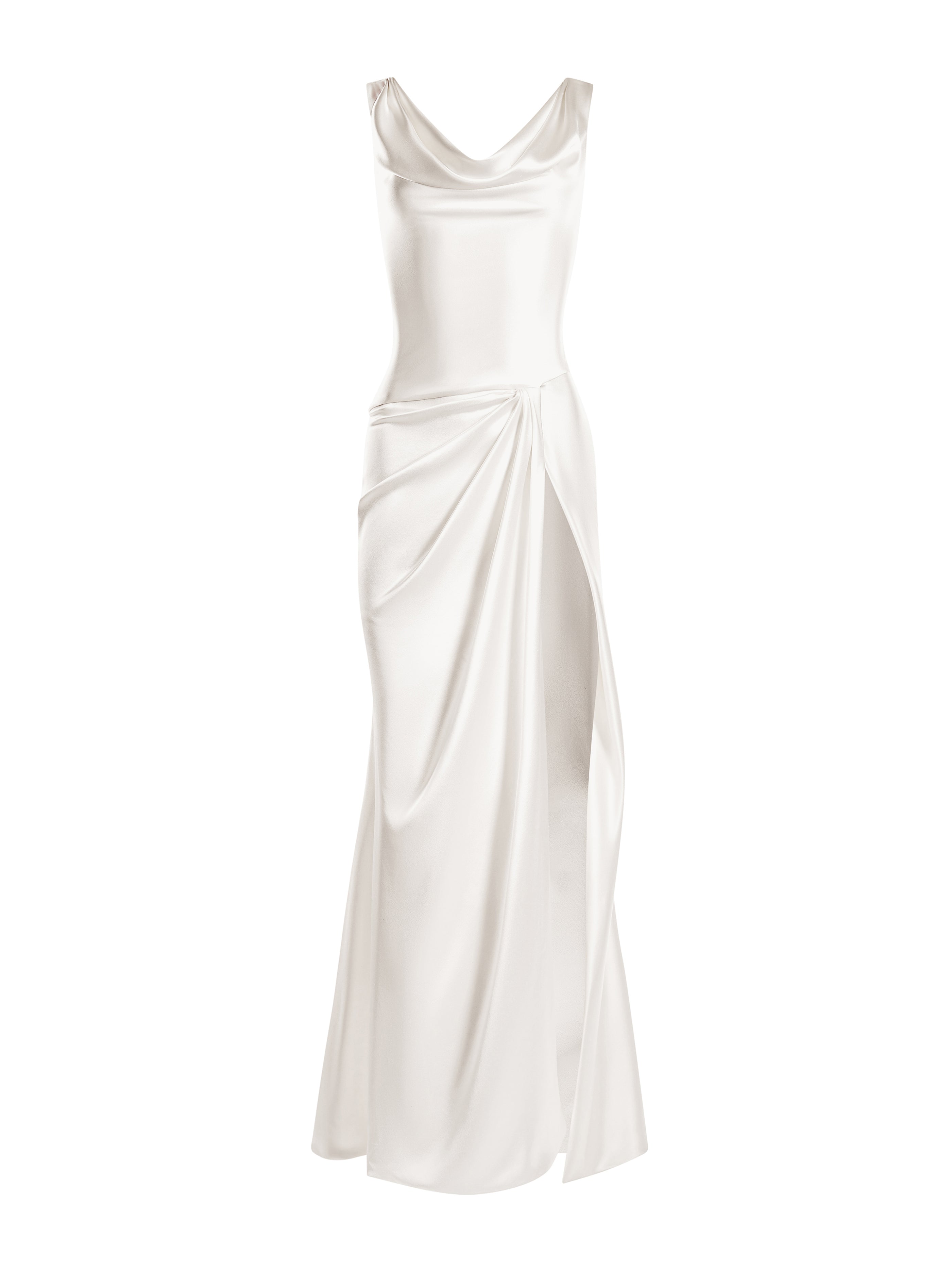 Draped cowl-neck dress