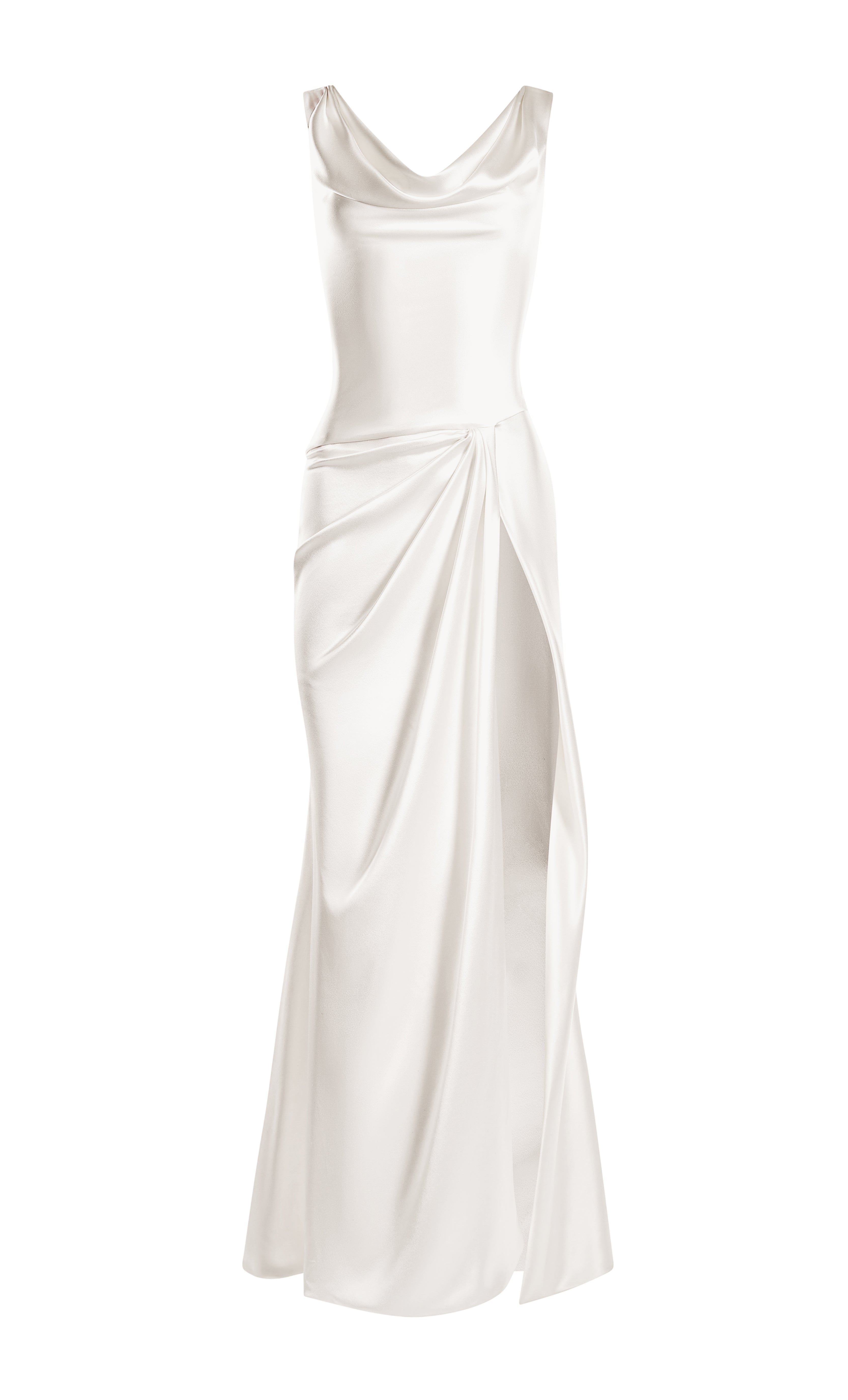 Draped cowl-neck dress