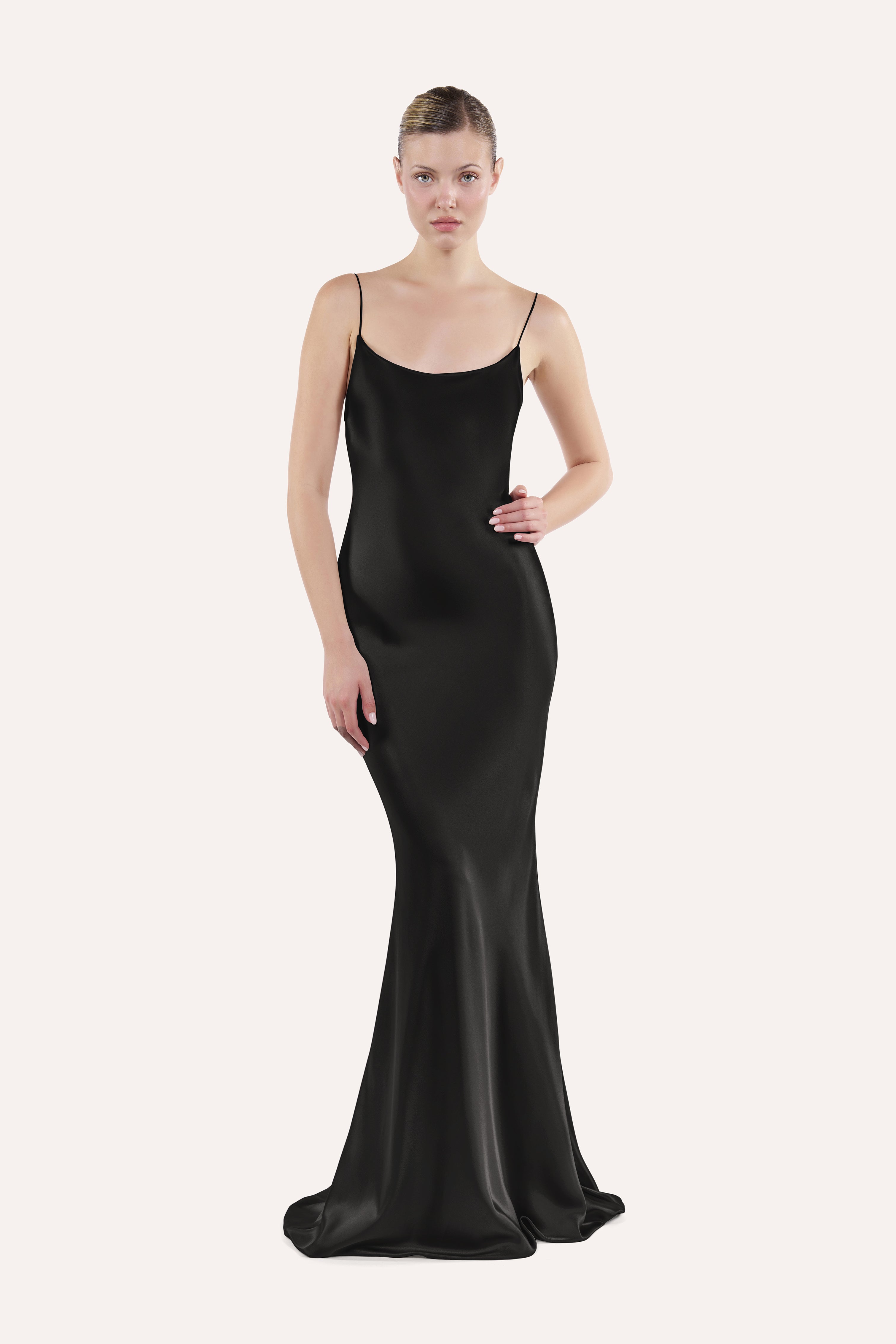Boat-neck slip dress