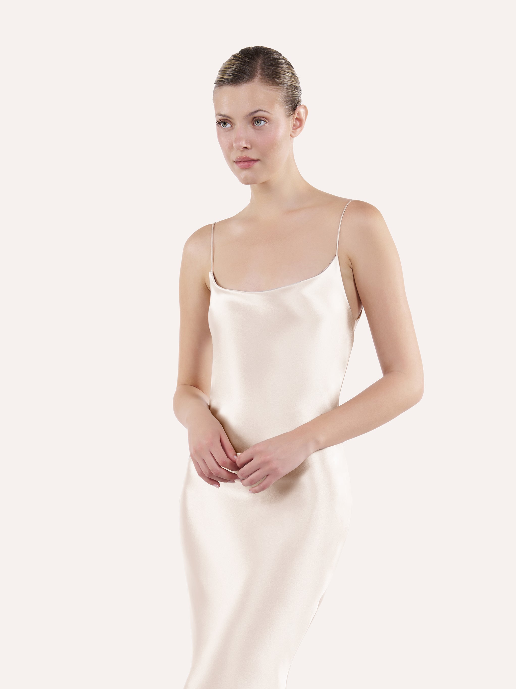 Boat-neck slip dress