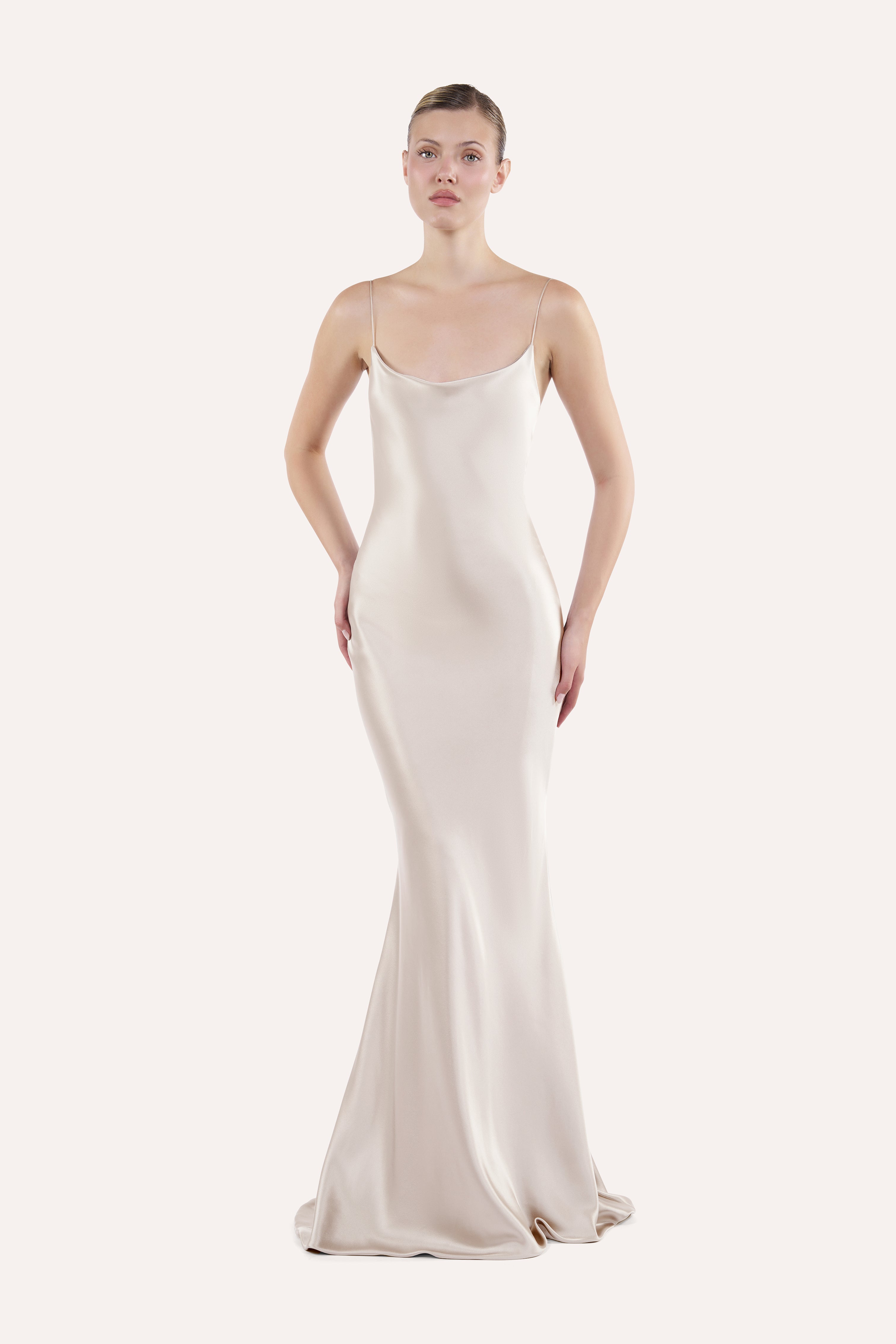 Boat-neck slip dress