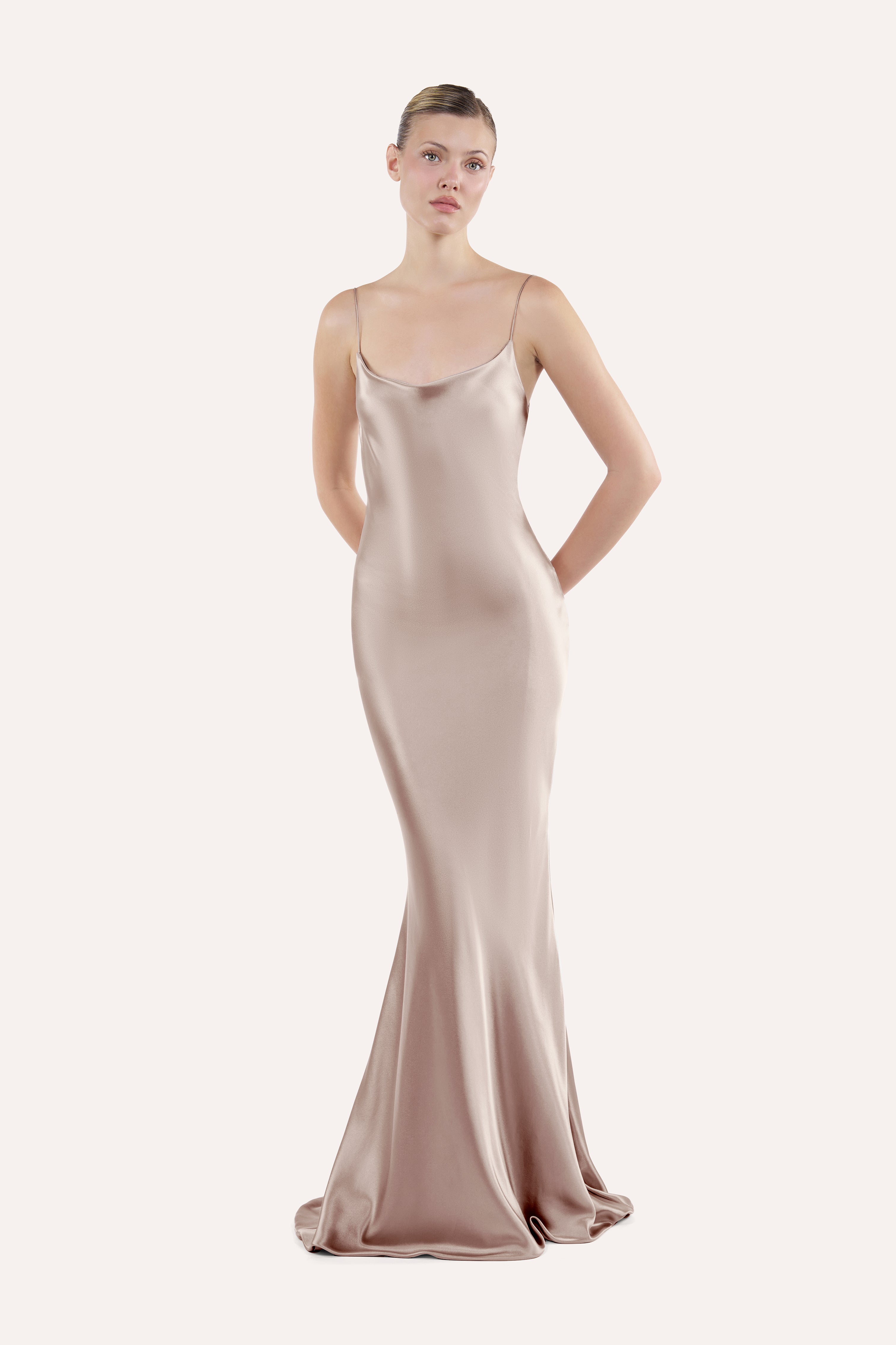 Boat-neck slip dress