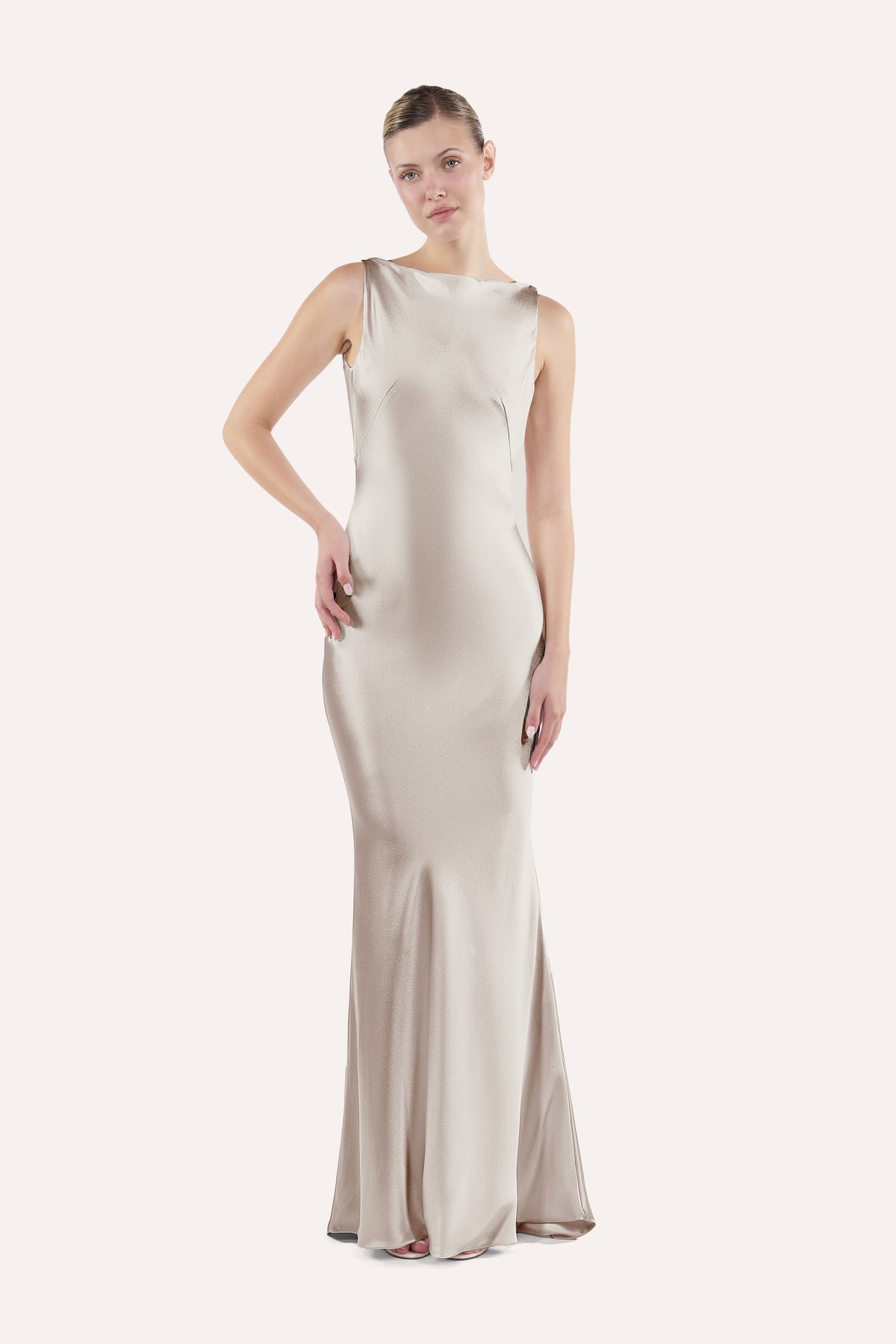 Cowl-back slip dress