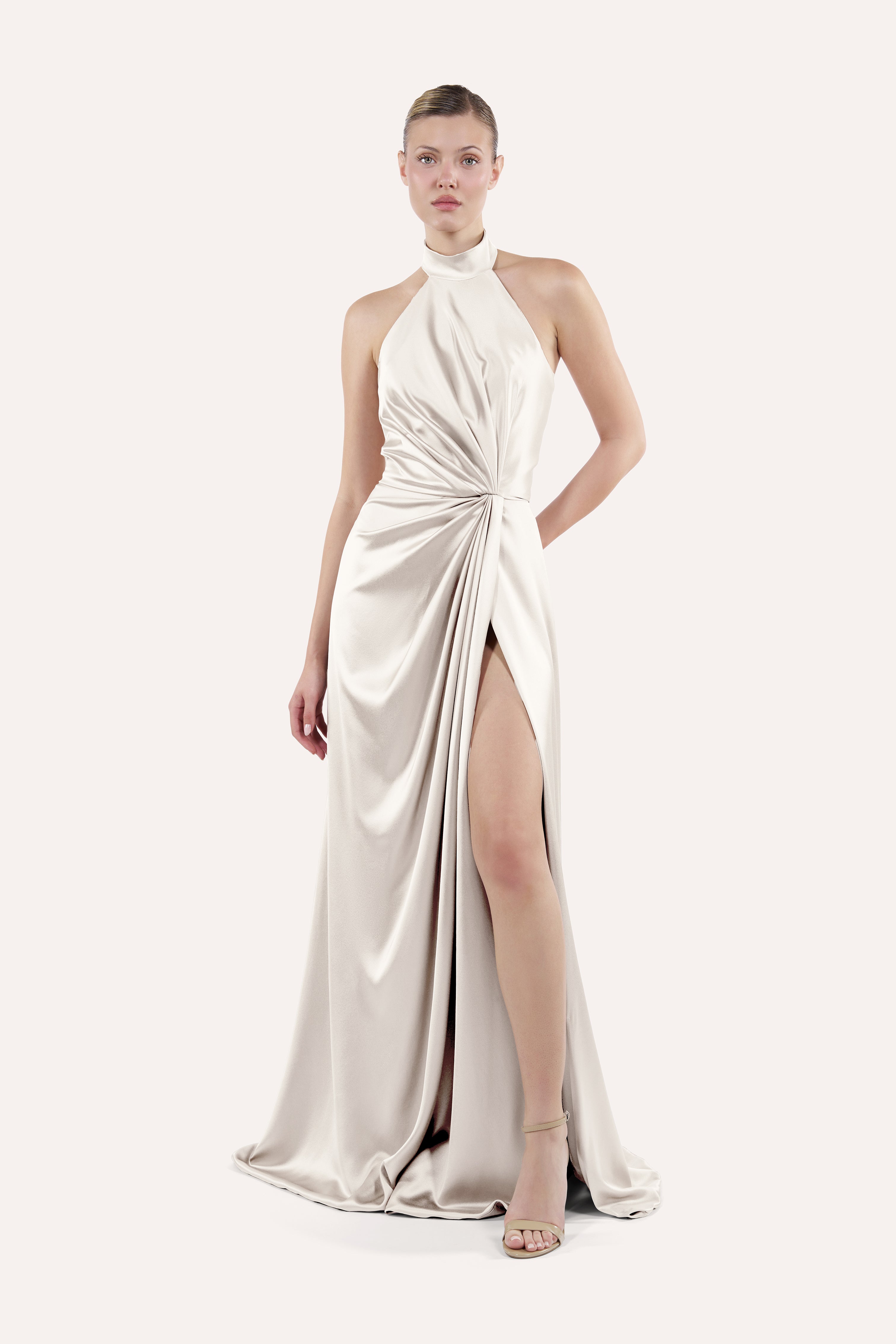 Draped halter dress