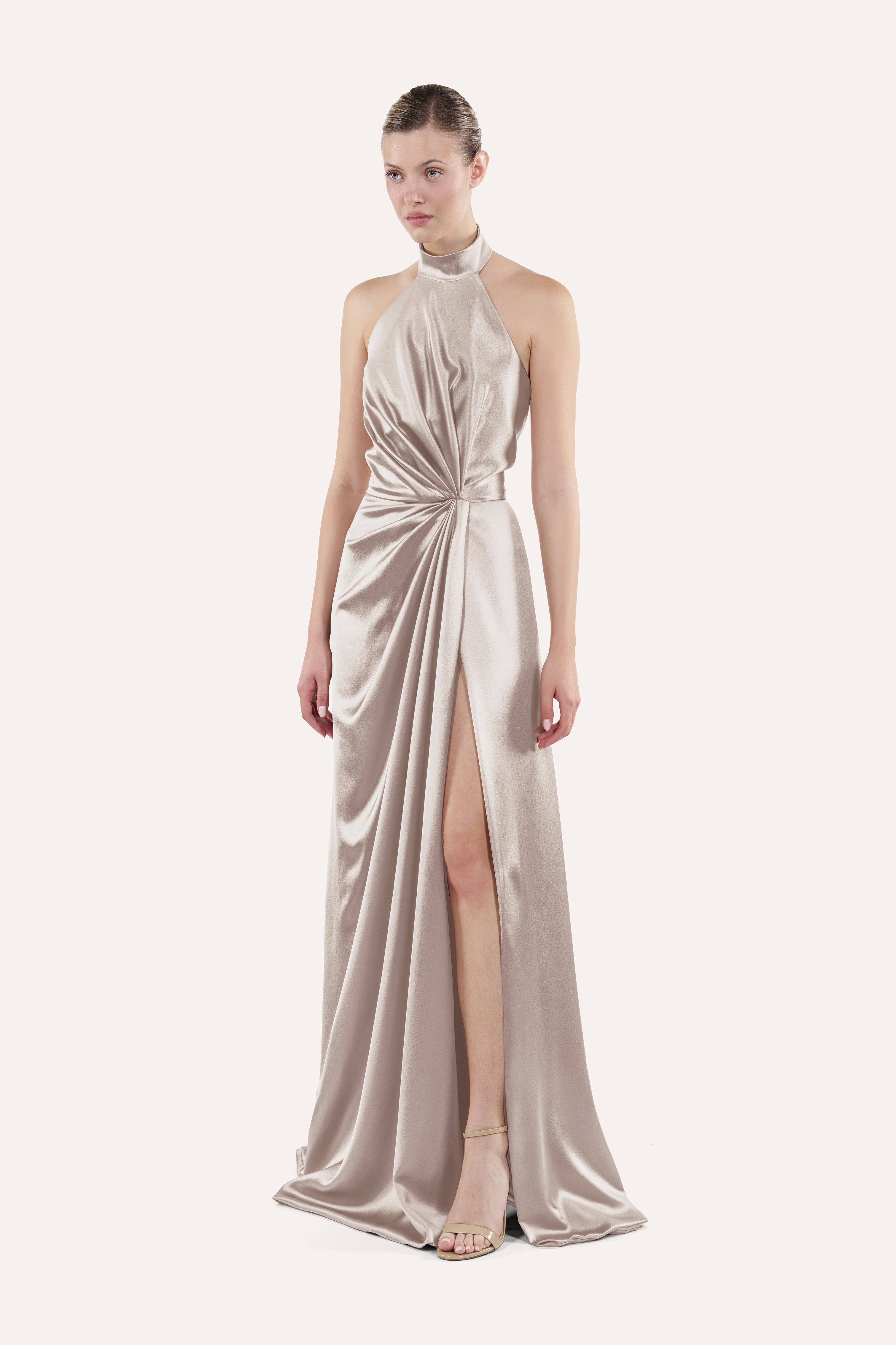 Draped halter dress