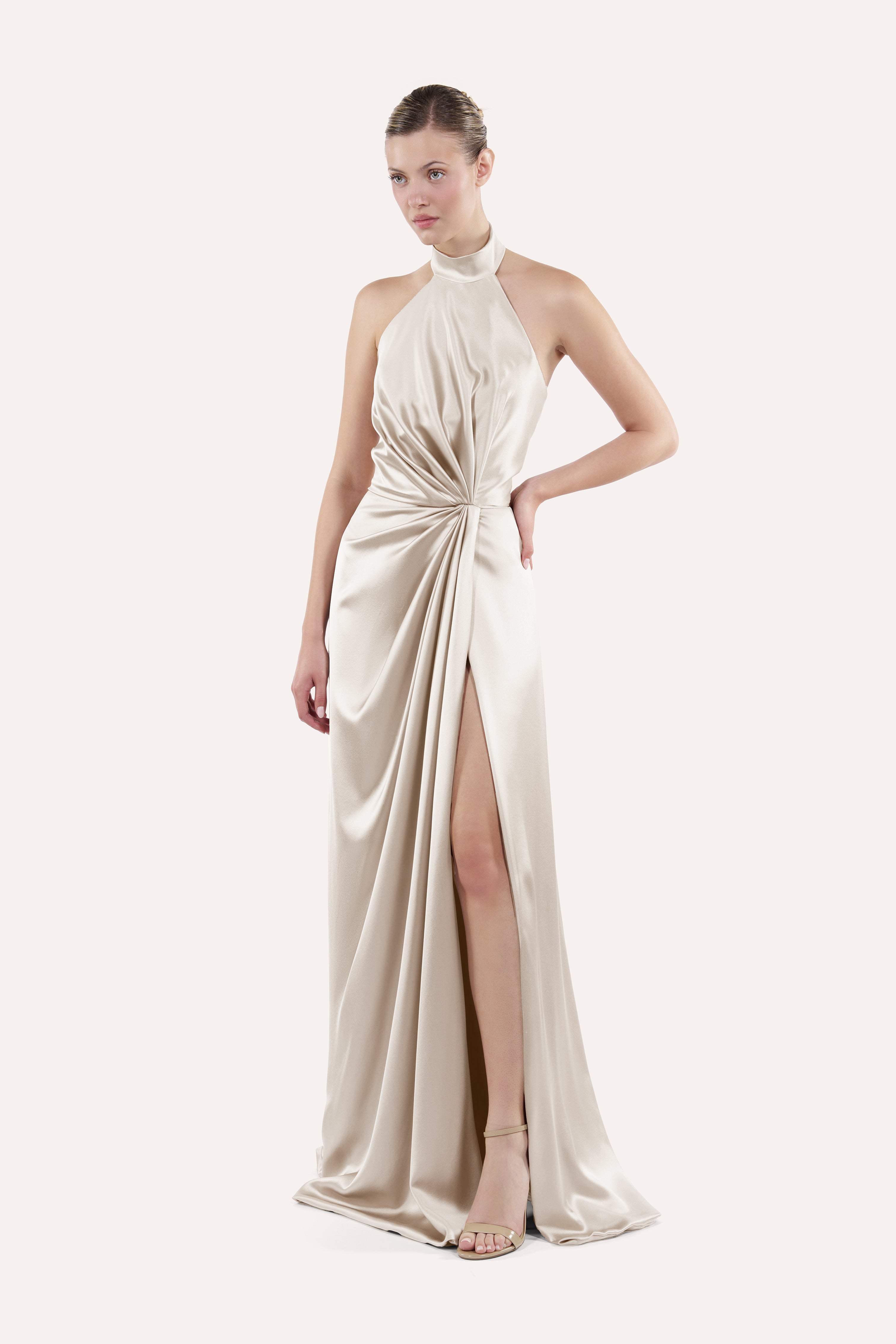 Draped halter dress