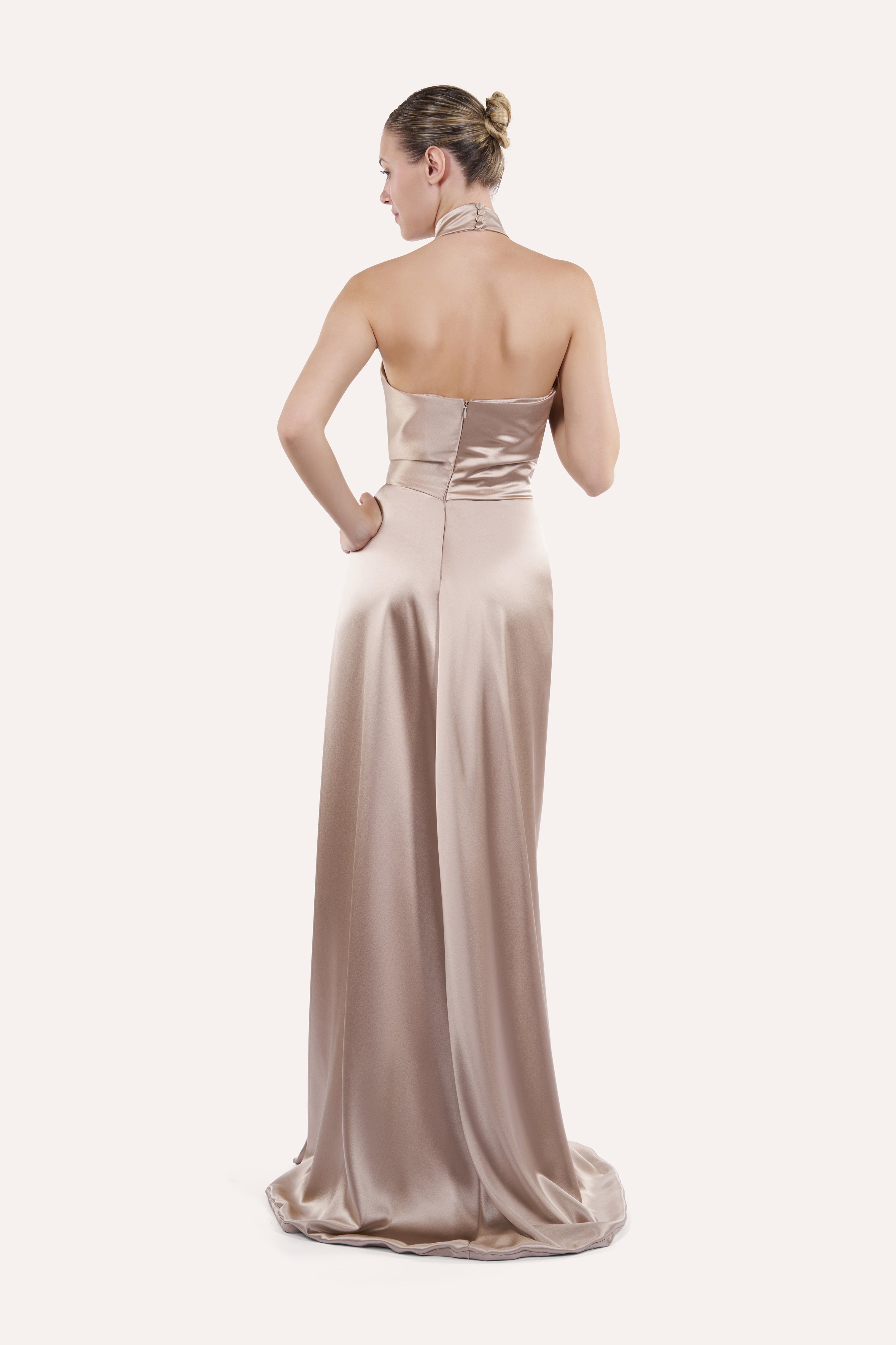 Draped halter dress