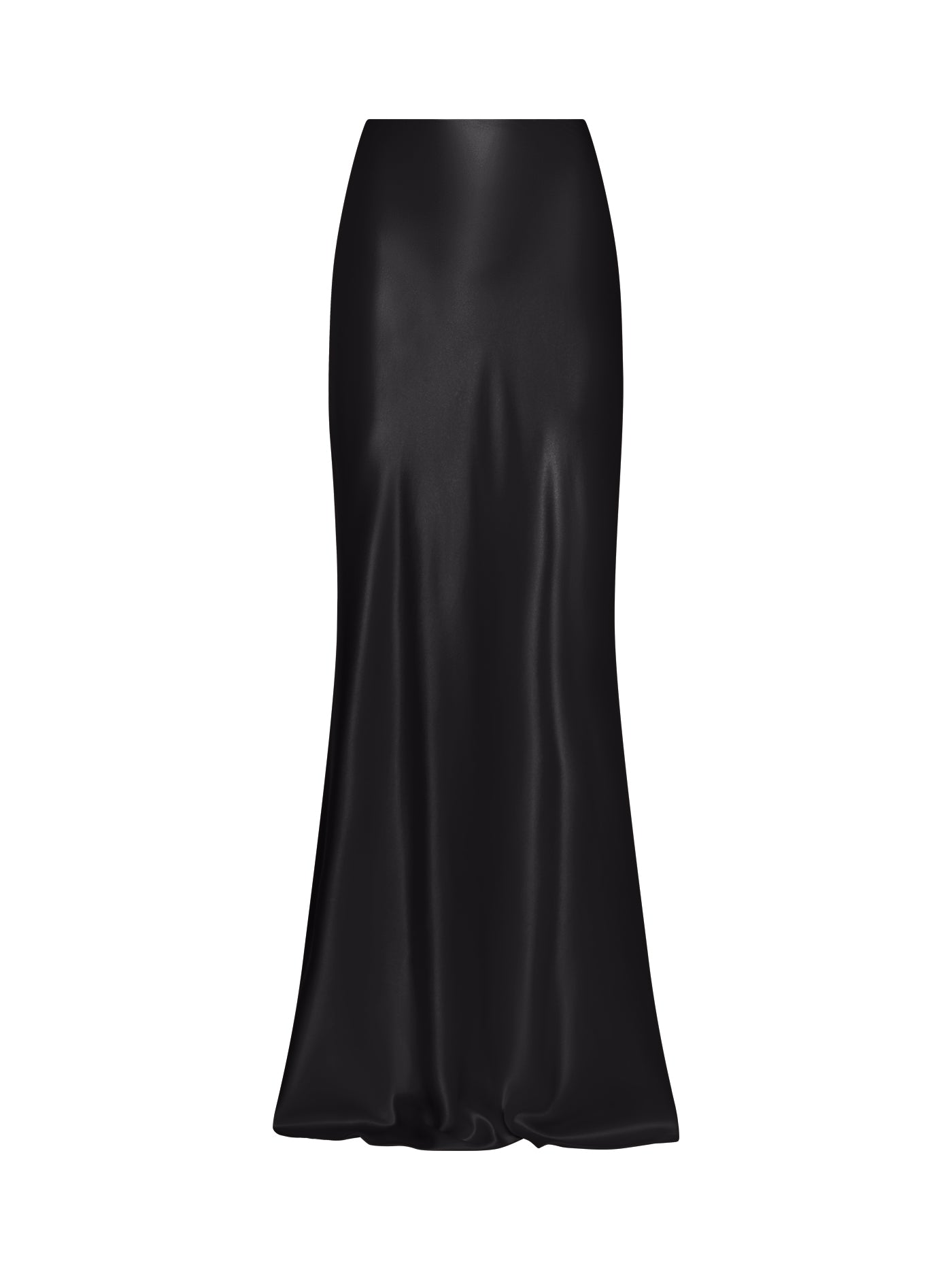 A-Line Bias-Cut Long Silk Skirt