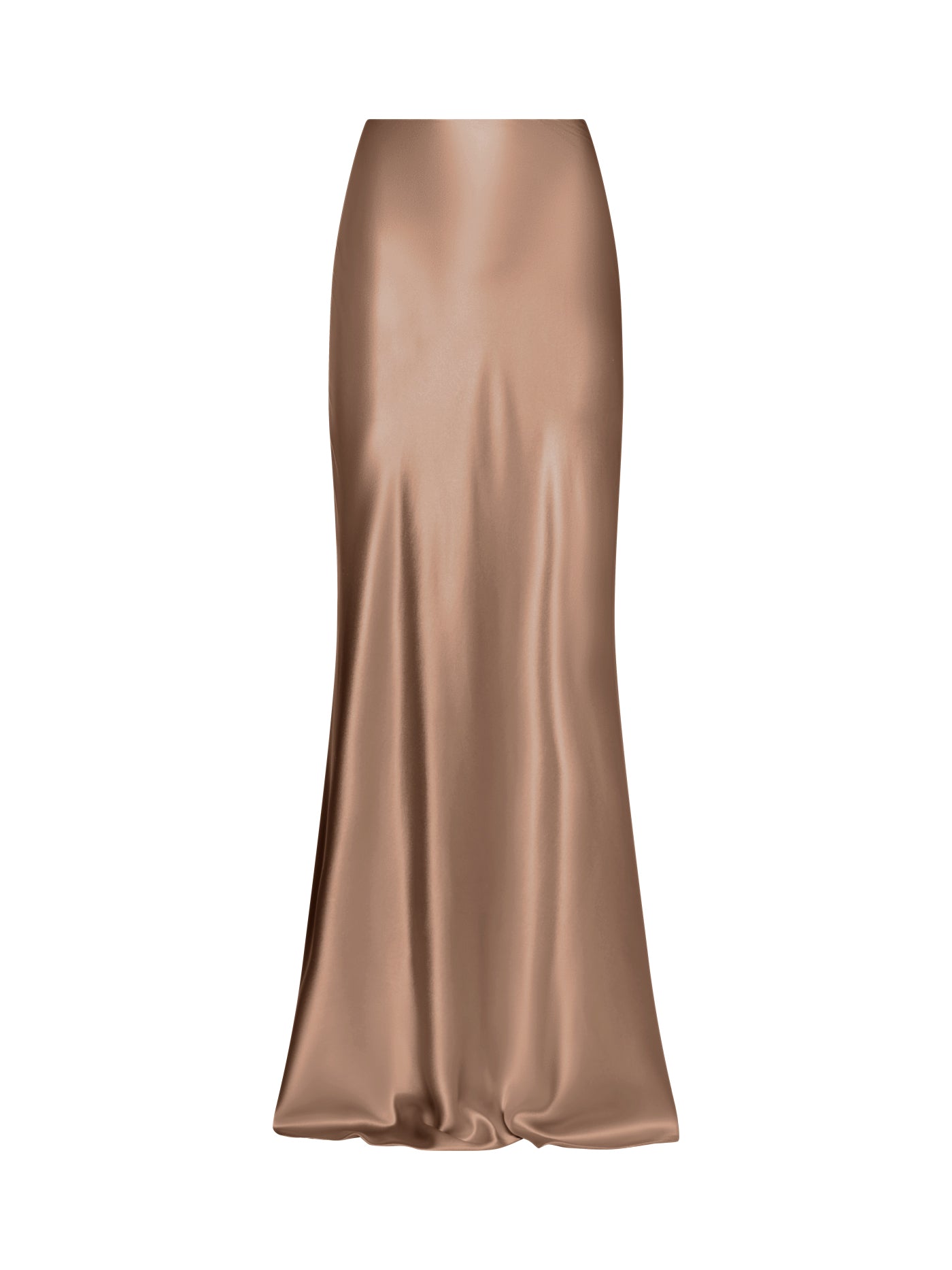 A-Shape Bias-Cut Long Silk Skirt