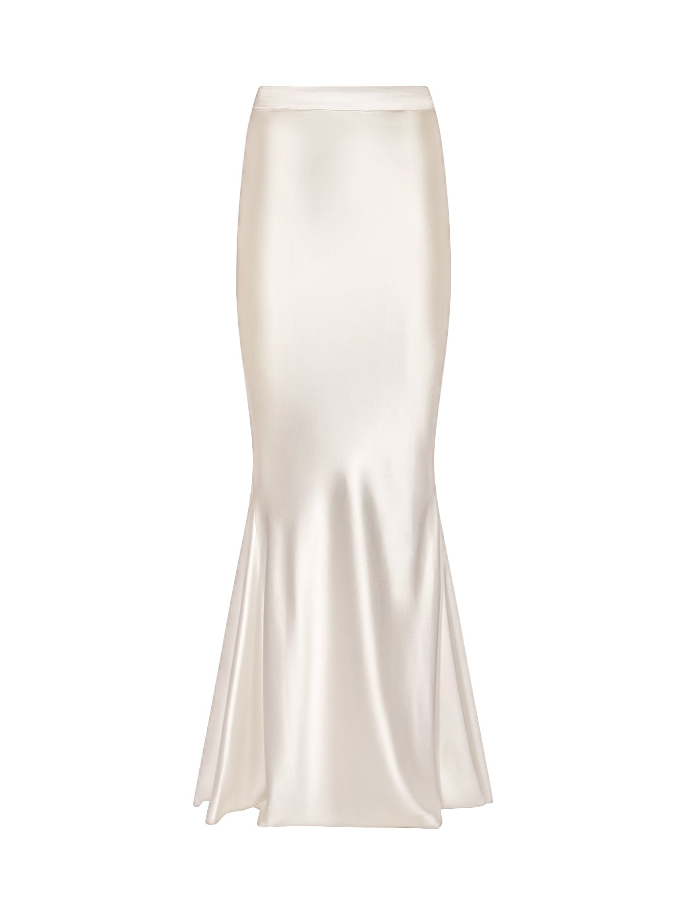 Bias-Cut Flared Long Silk Skirt