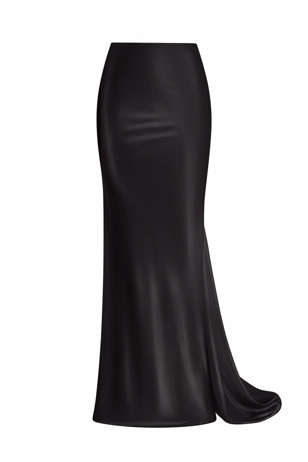 Long Bias-Cut Silk Skirt with Train