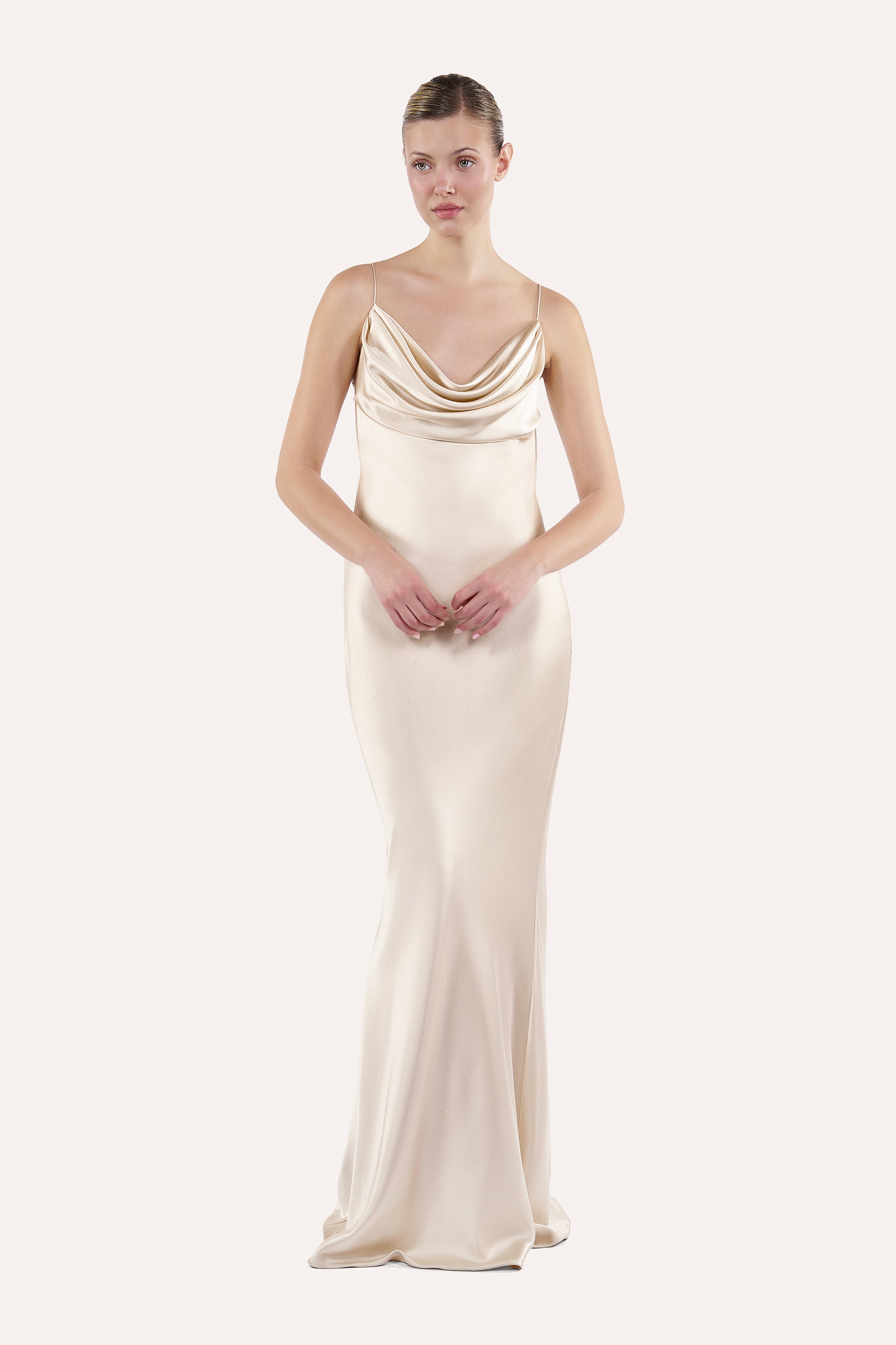 Cowl neck slip dress