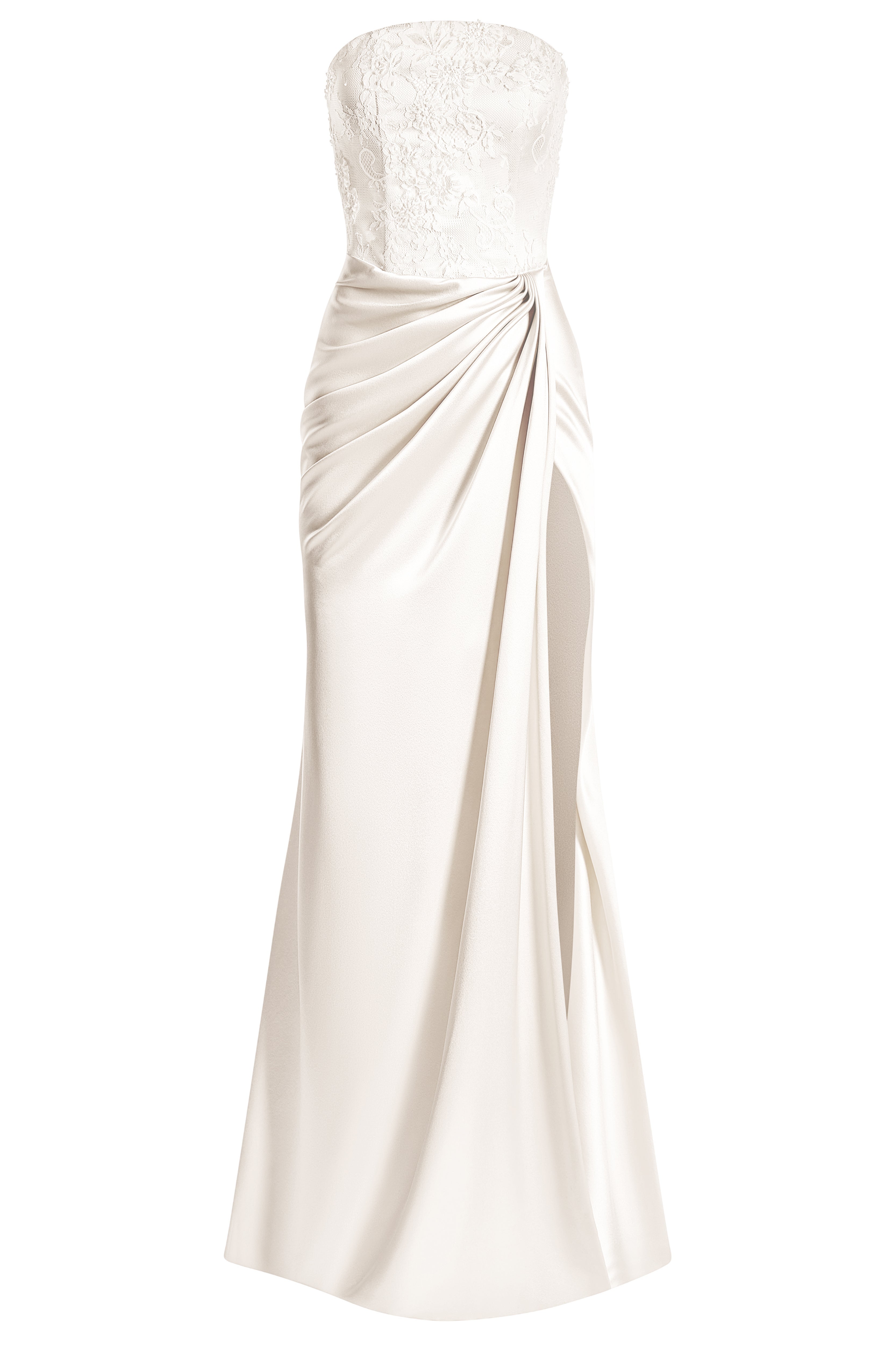 Round neck corset dress with draped skirt