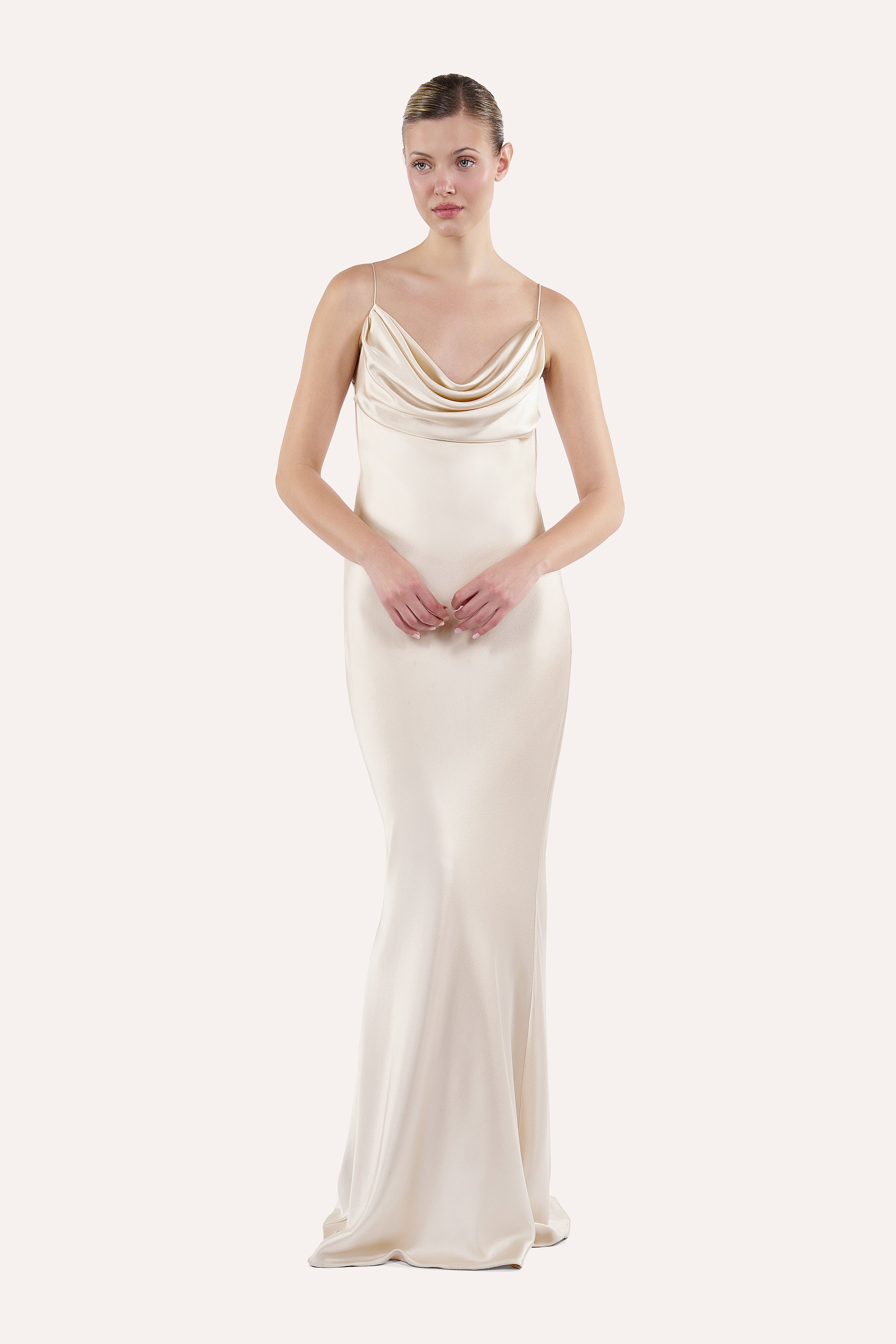Cowl neck slip dress