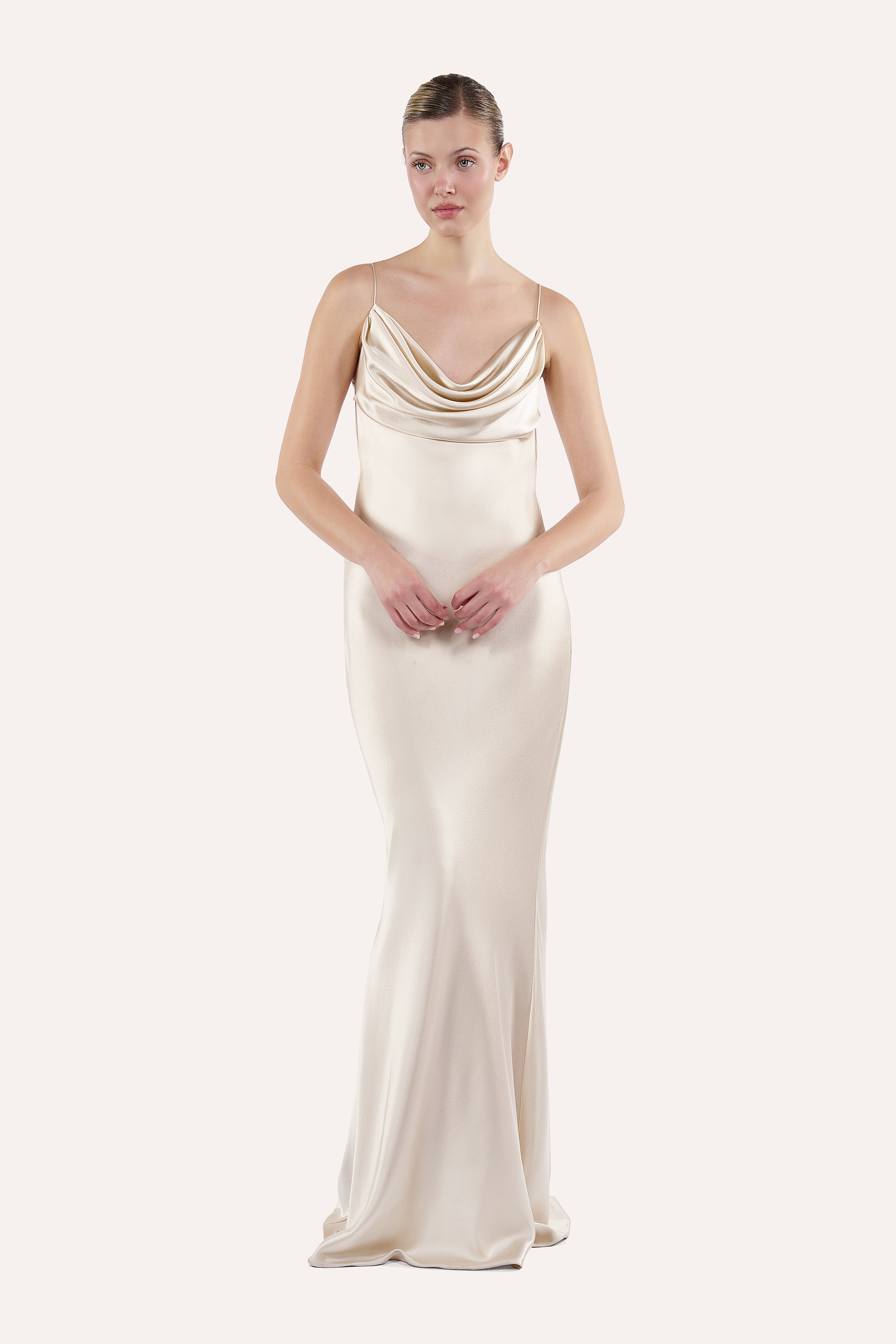 Cowl neck slip dress