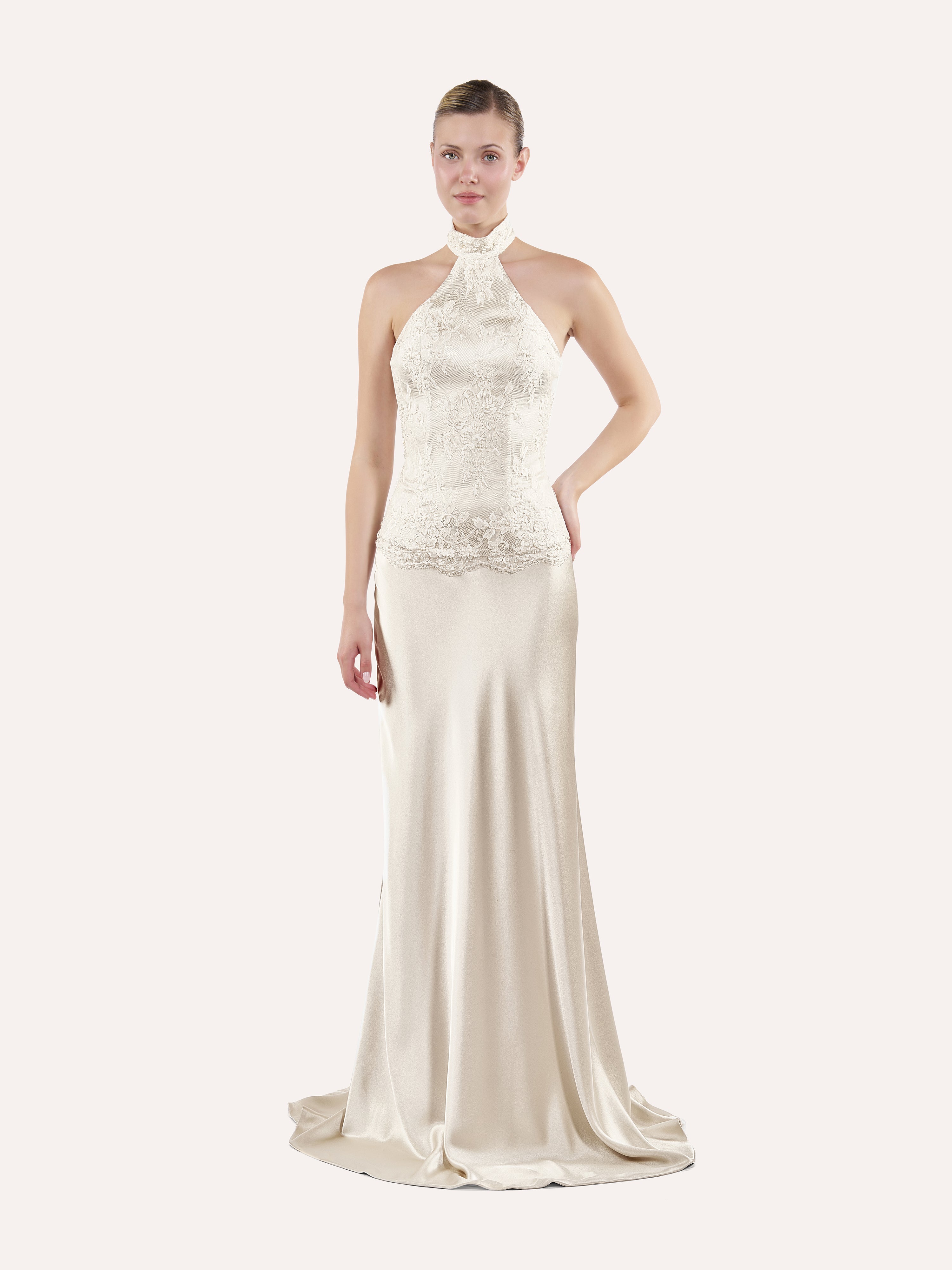 Embellished Lace Halter Corset