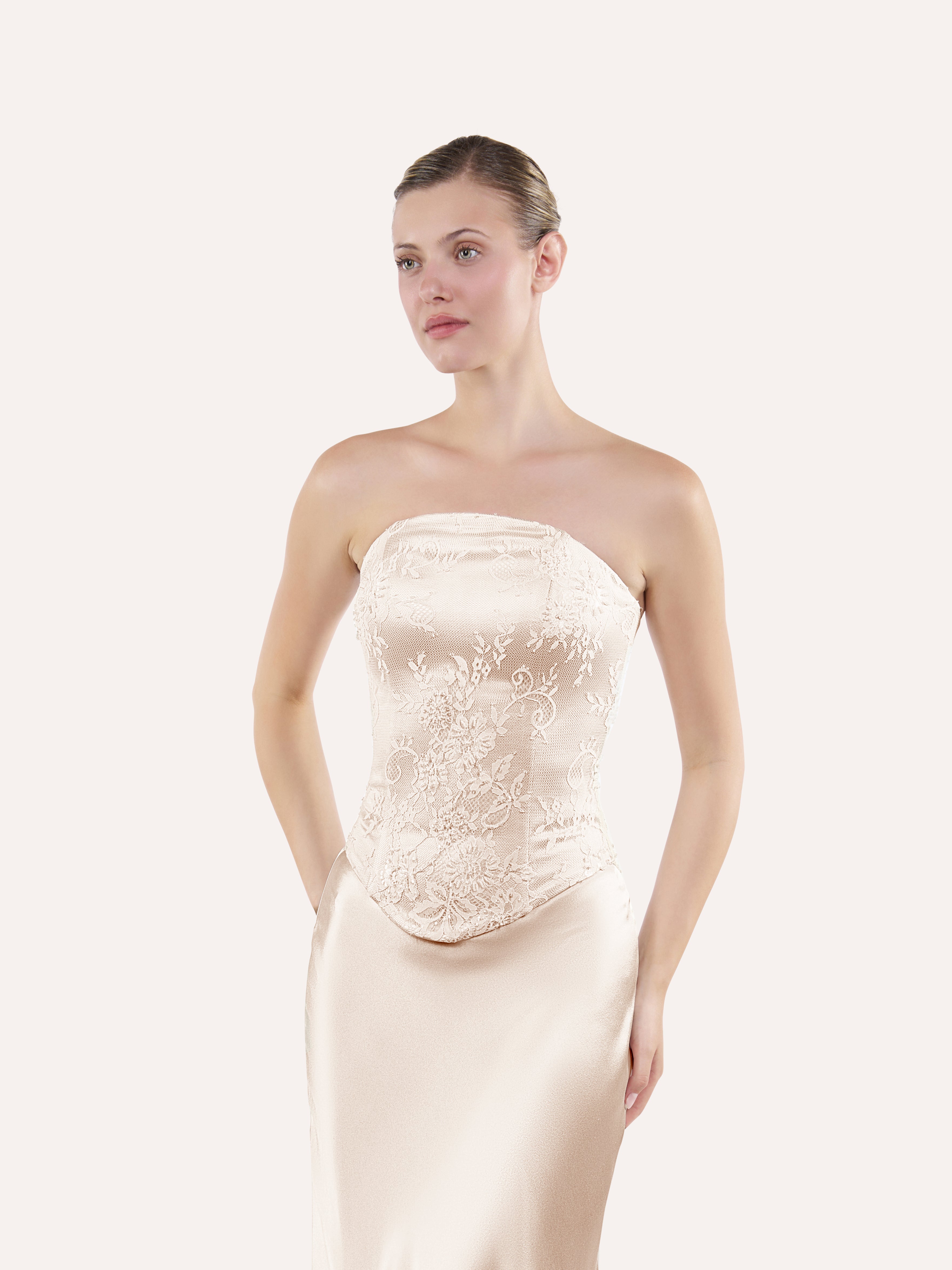 Embellished Lace Round Corset
