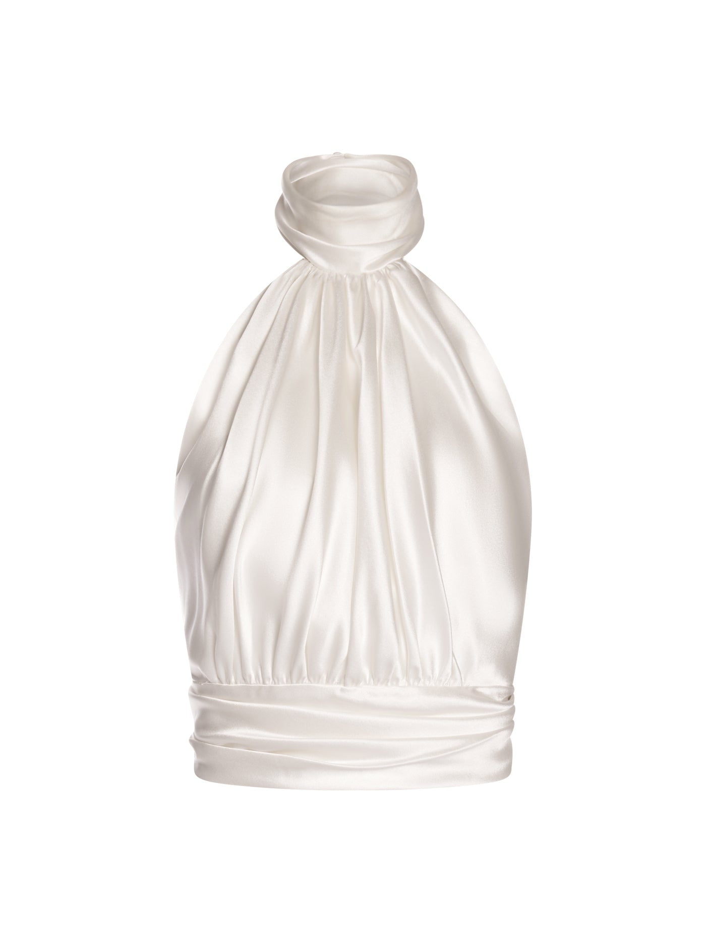 Draped Halter Silk Blouse